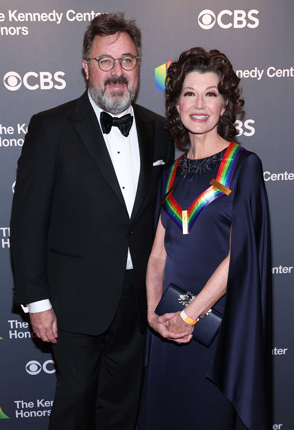 Honoree Amy Grant (R) and Vince Gill attend the 45th Kennedy Center Honors ceremony at The Kennedy Center on December 04, 2022 in Washington, DC.