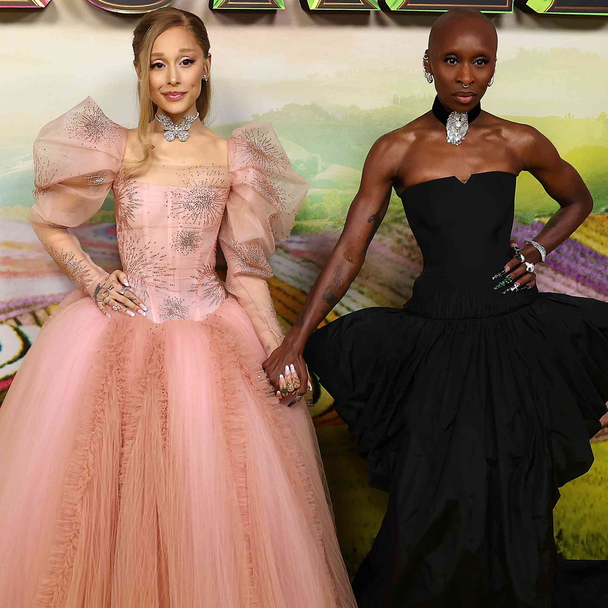 Ariana Grande and Cynthia Erivo attend the Journey Through Oz Tour to celebrate the Australian premiere of Wicked at State Theatre on November 03, 2024 in Sydney, Australia. 