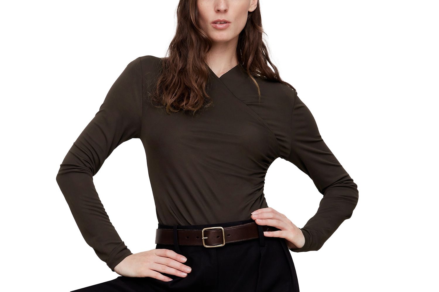 Banana Republic Crepe Knit Ruched Bodysuit