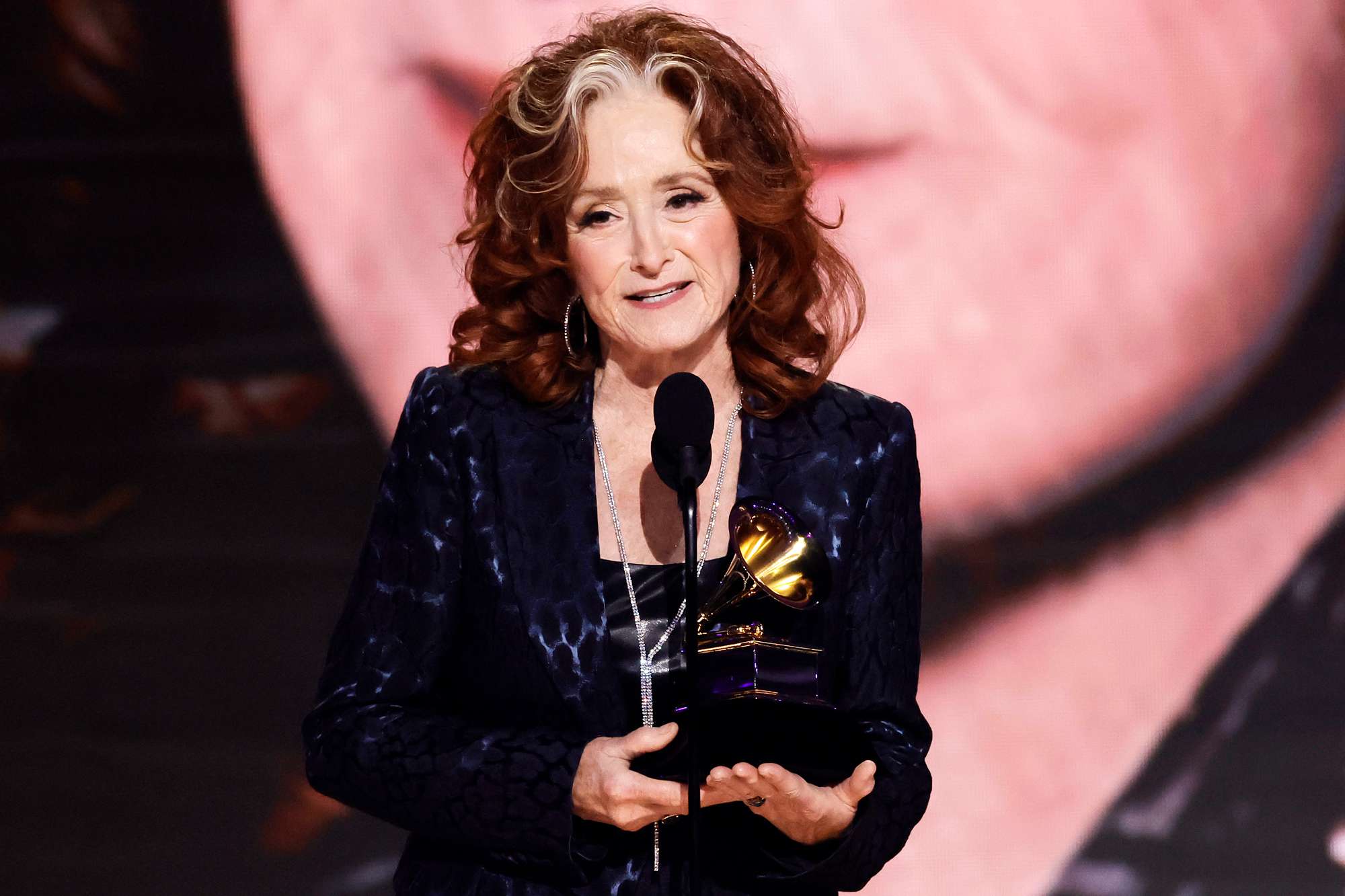 Bonnie Raitt accepts the Song Of The Year award for "Just Like That" onstage during the 65th GRAMMY Awards at Crypto.com Arena on February 05, 2023 in Los Angeles, California.