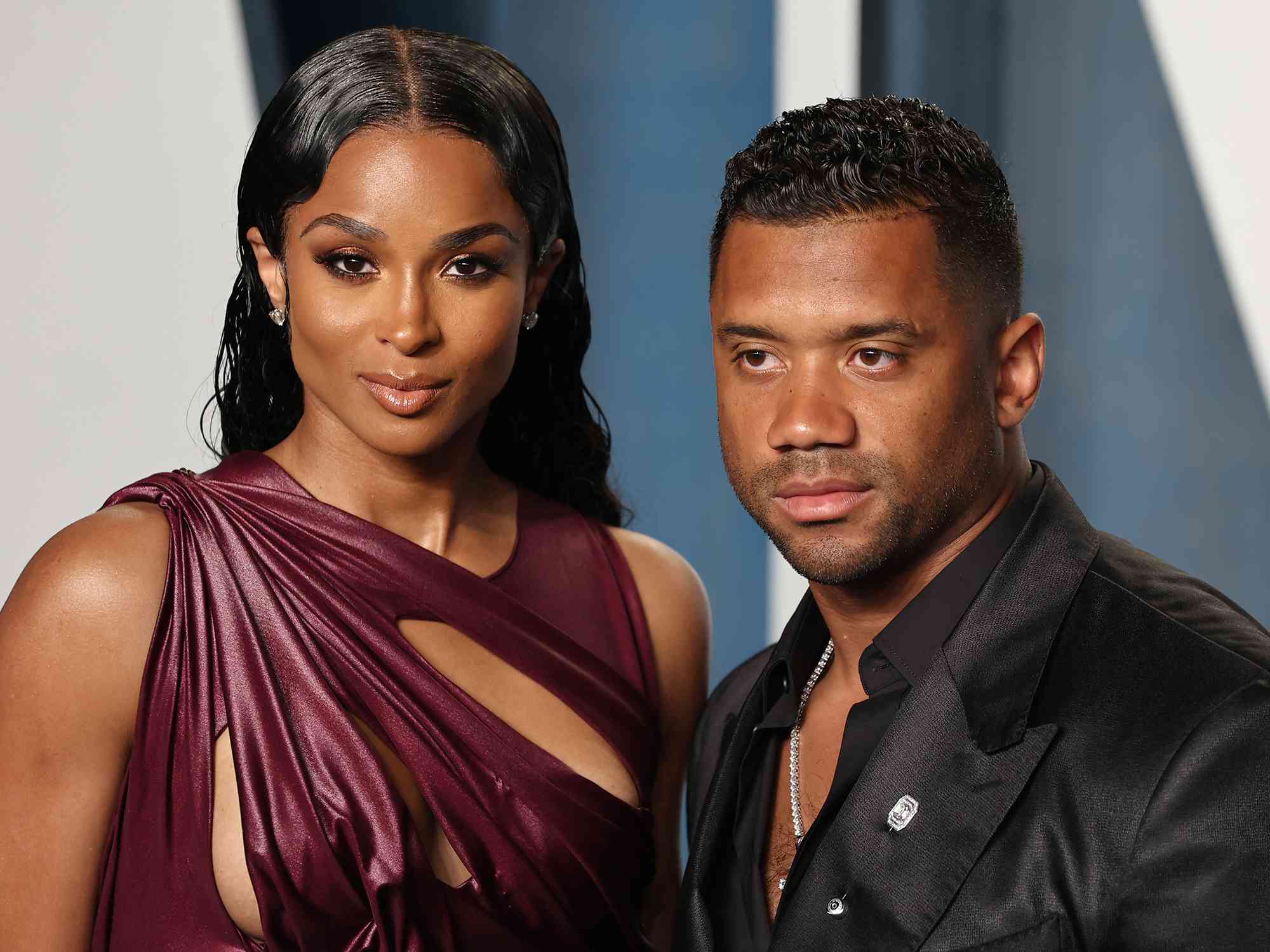 Ciara and Russell Wilson attend the 2022 Vanity Fair Oscar Party on March 27, 2022 in Beverly Hills, California.