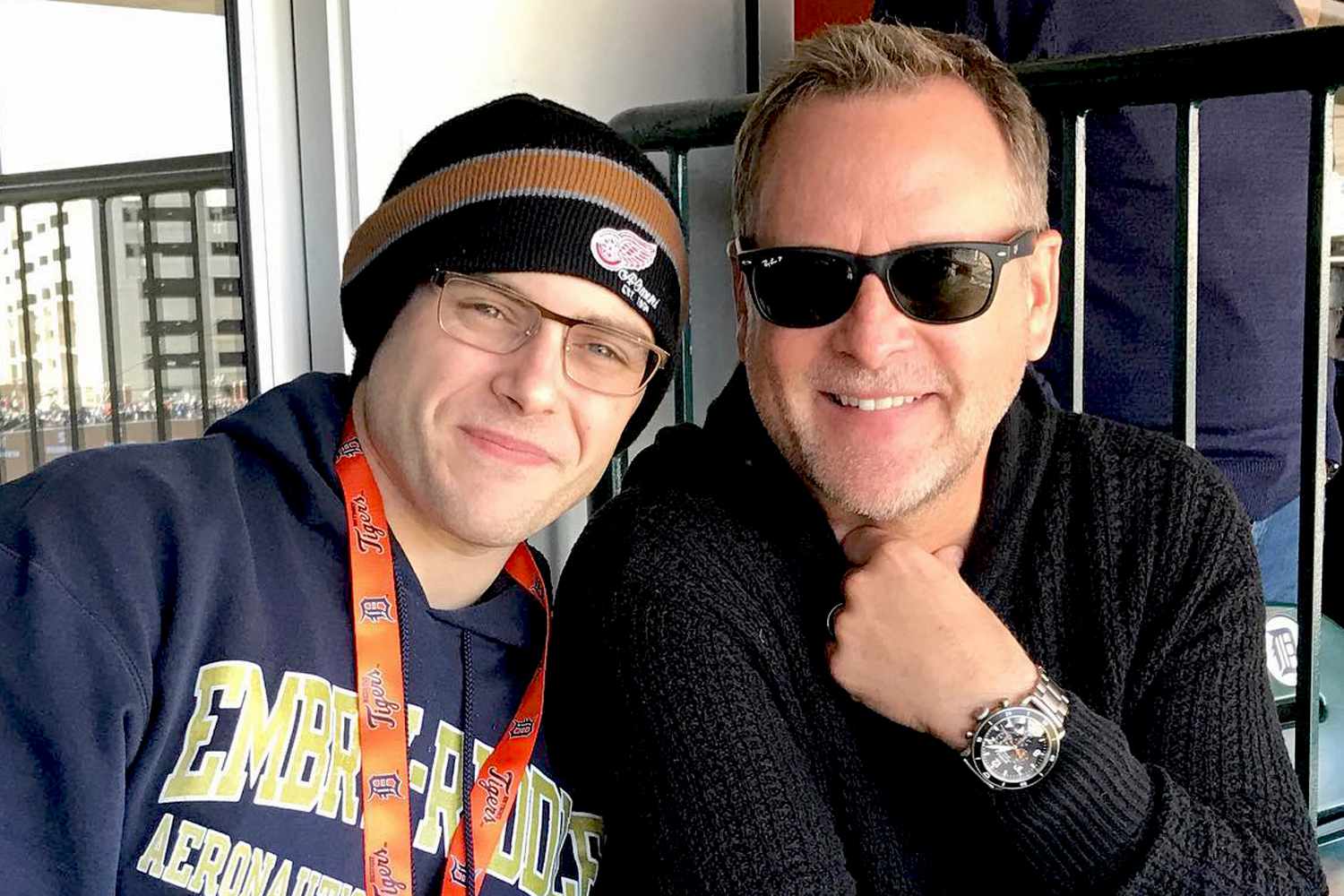 Dave Coulier smiles with his son Luc Coulier.