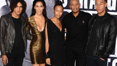 Dr. Dre and Nicole Young with their kids Tyler, Truly, and Truice at the premiere of