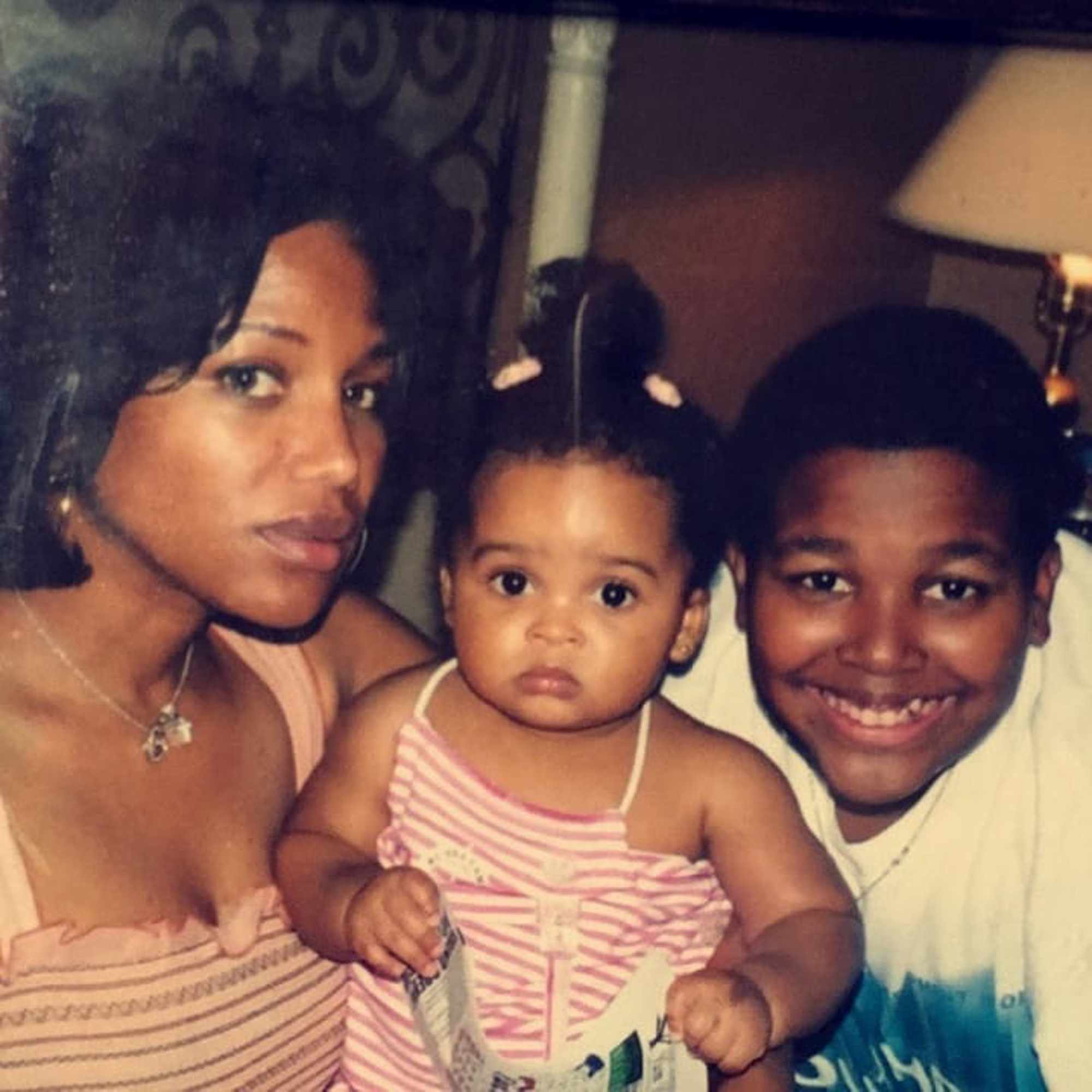 Michel'le and her kids Bailei and Marcel.