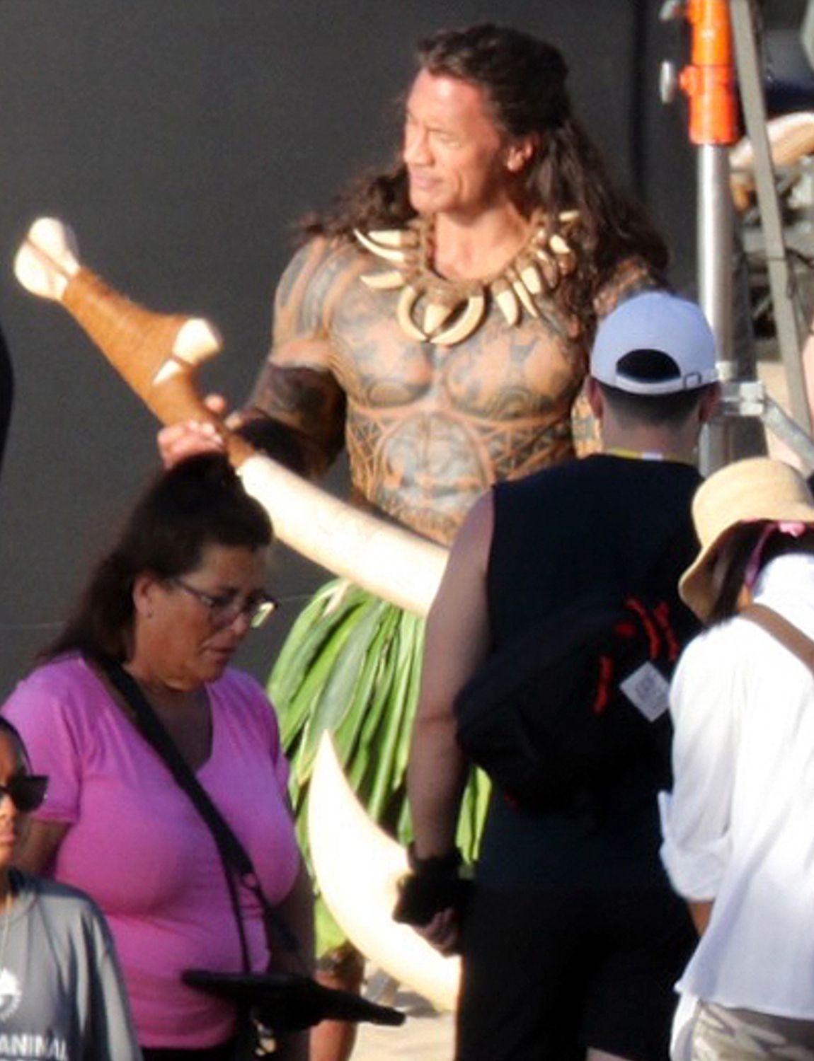 Dwayne "The Rock" Johnson spotted filming the live-action remake of Disney's Moana in Hawaii. 