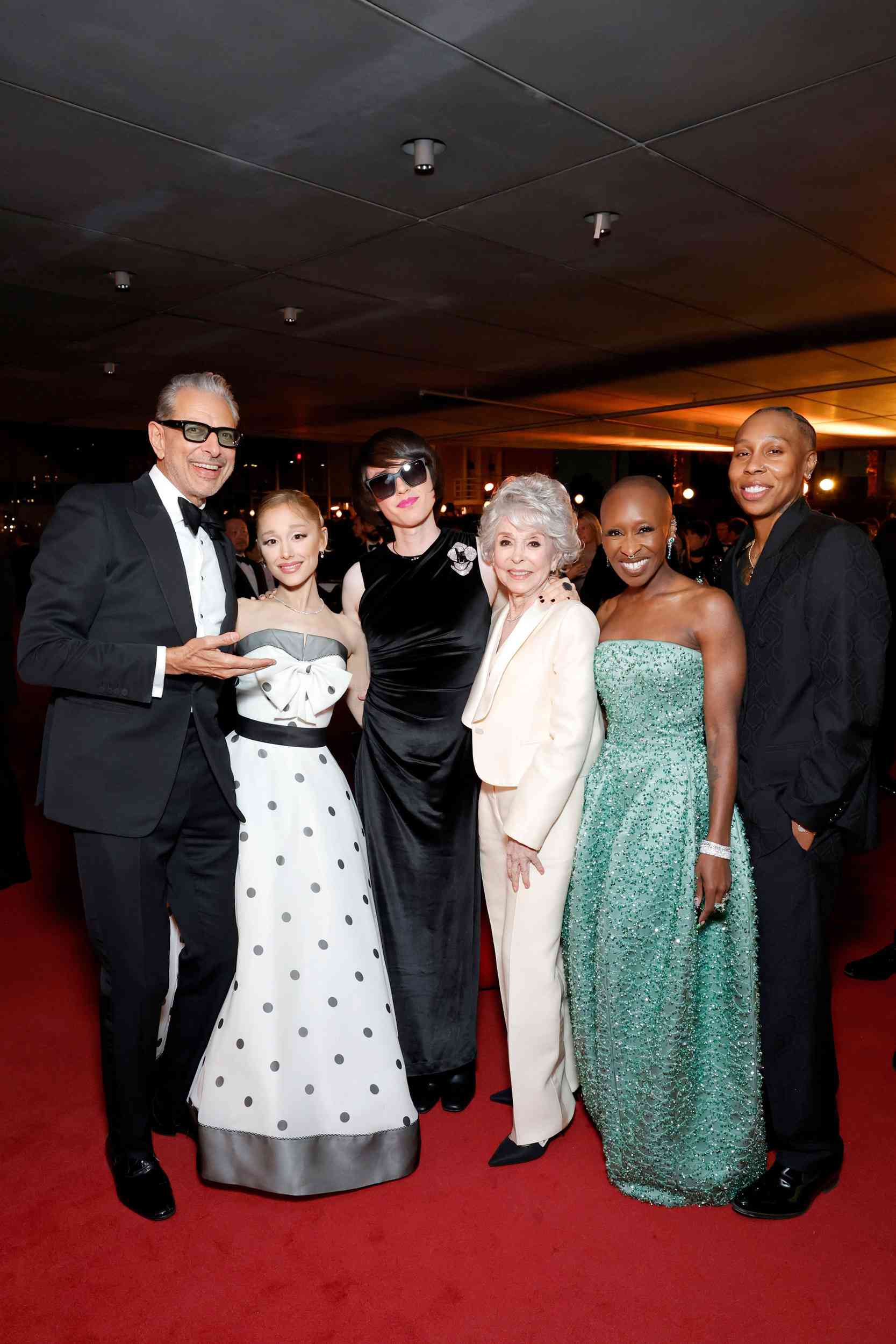 Jeff Goldblum, Ariana Grande, guest, Rita Moreno, Cynthia Erivo, and Lena Waithe attend the Academy Museum of Motion Pictures 4th Annual Gala 