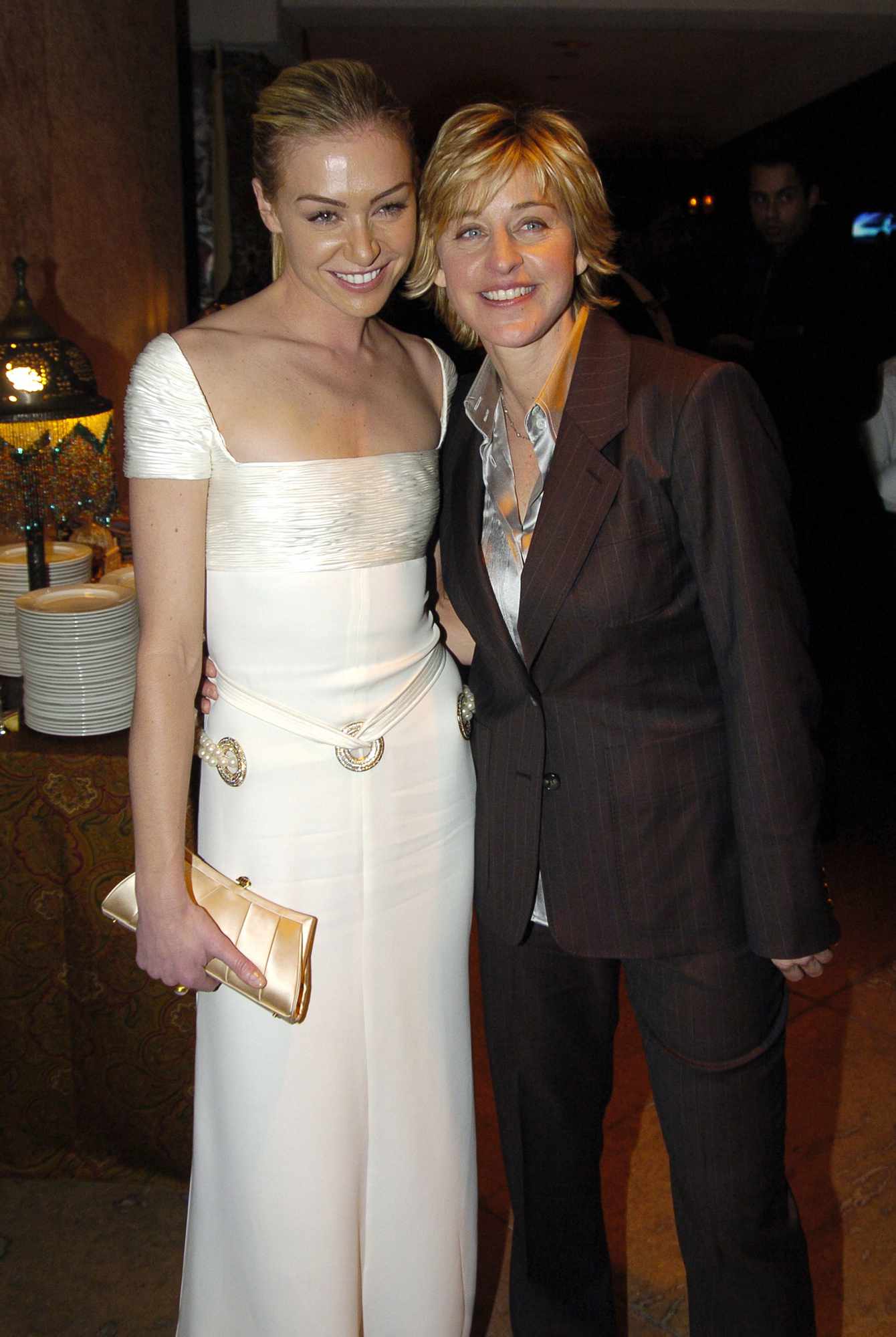 Portia de Rossi and Ellen DeGeneres during HBO Golden Globe Awards Party - Inside at Beverly Hills Hilton in Beverly Hills, California, United States