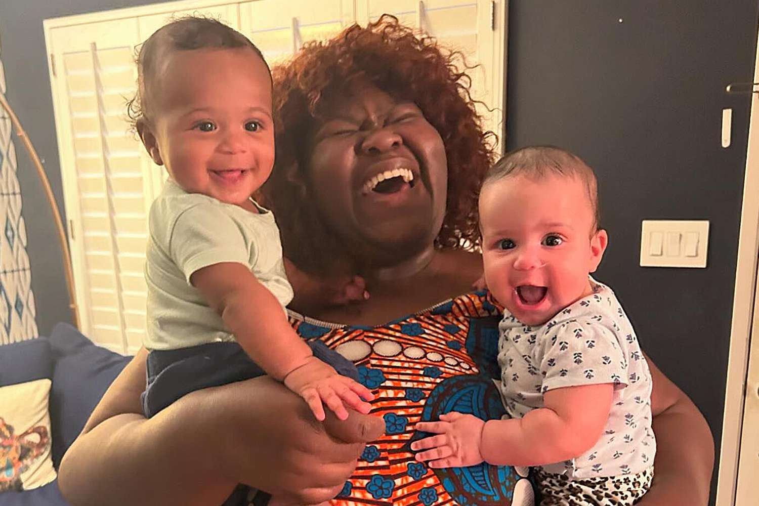 Gabby Sidibe with twins