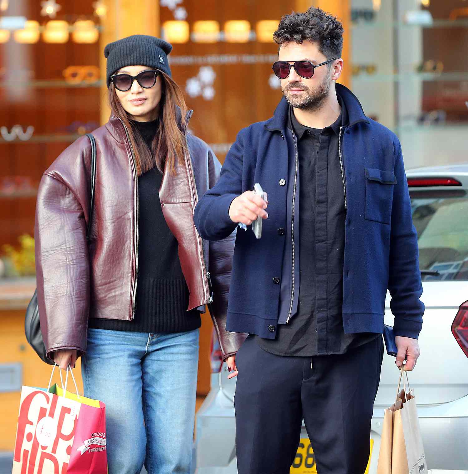 EXCLUSIVE: Actors Gemma Chan and Dominic Cooper enjoy a casual day out shopping in North London.