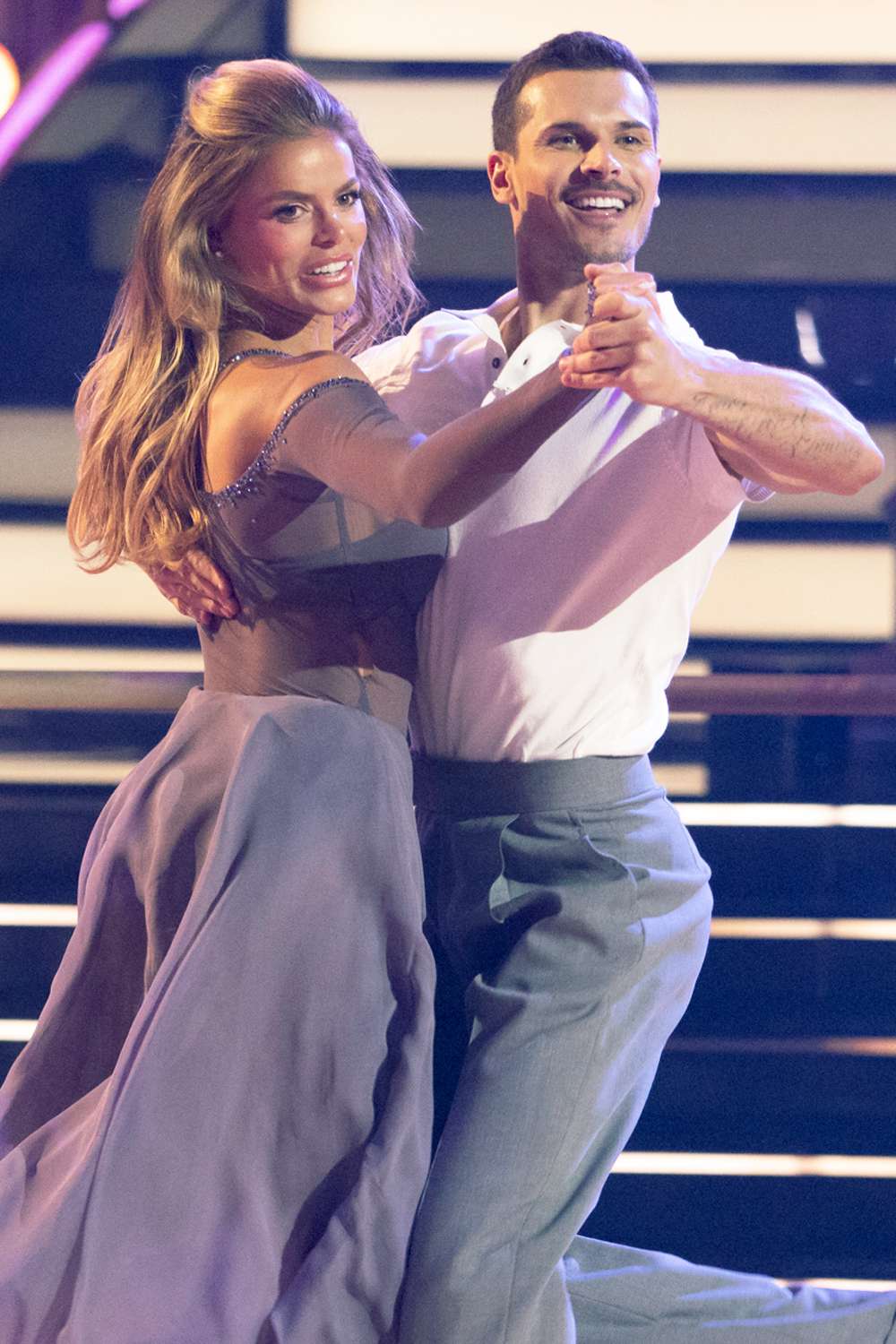 Gleb Savchenko and Brooks Nader during their "Oscars' Night" performance on Dancing With The Stars. 