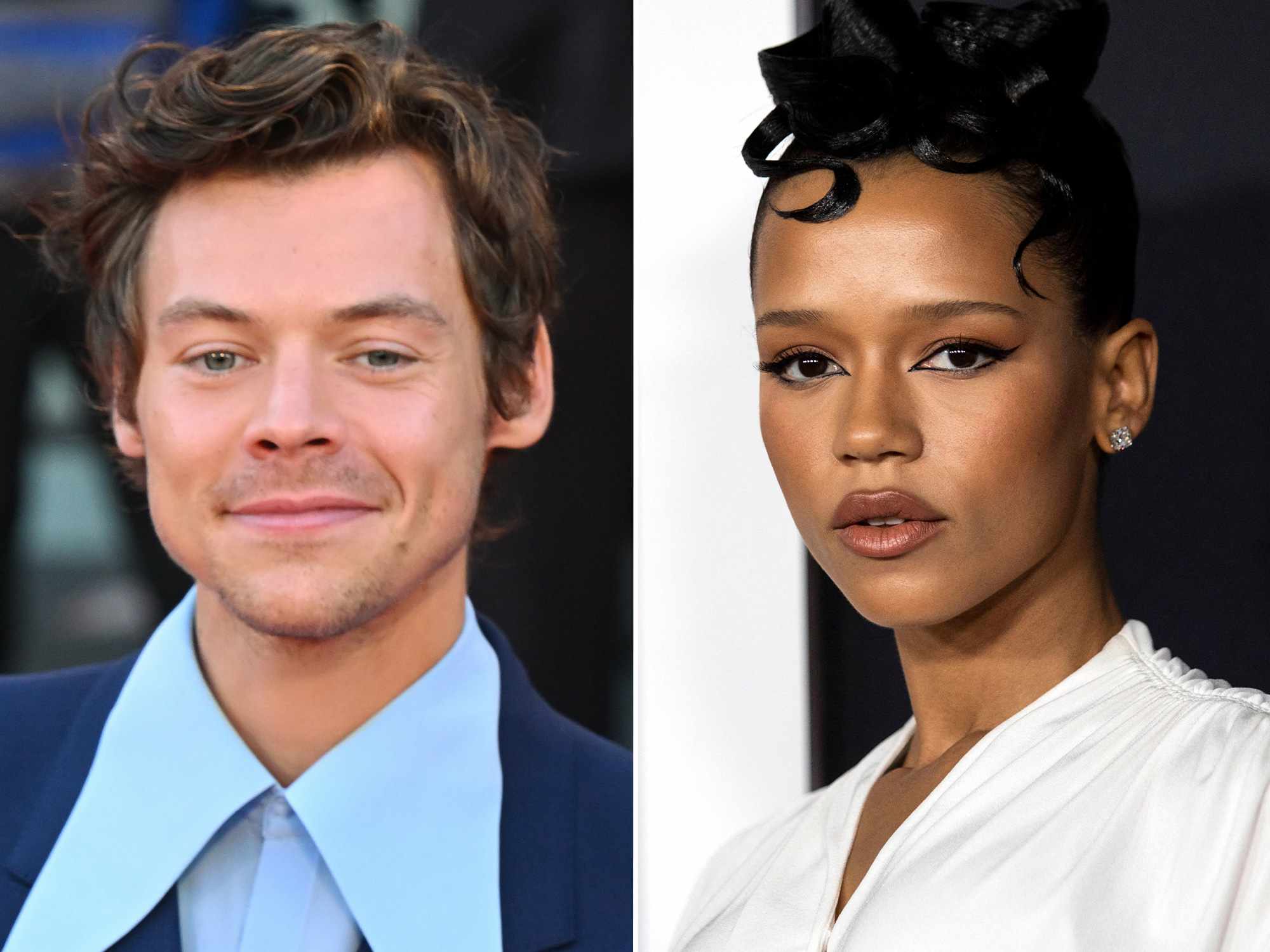 Harry Styles at the 79th Venice International Film Festival ; Taylor Russell during the 2022 American Film Institute Festival