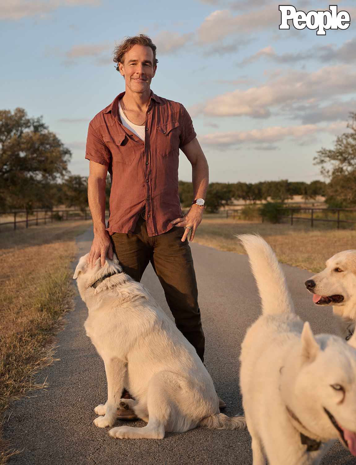 James Van Der Beek and family shot at home in Spicewood, TX on October 29, 2024.