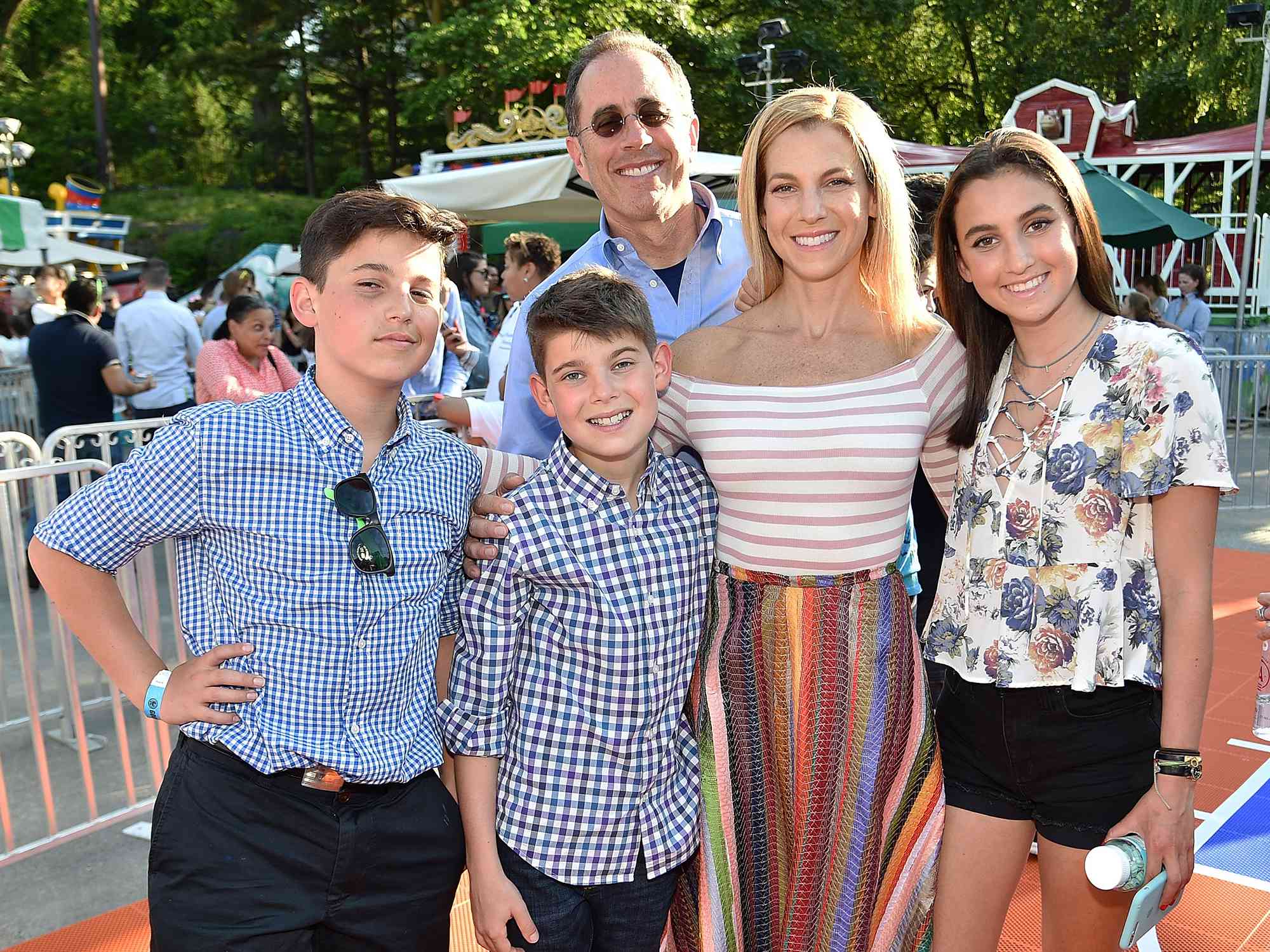 Julian Seinfeld, Jerry Seinfeld, Shepherd Seinfeld, Jessica Seinfeld and Sascha Seinfeld attend GOOD+ Foundation's 2017 NY Bash at Victorian Gardens in Central park on May 31, 2017 in New York City