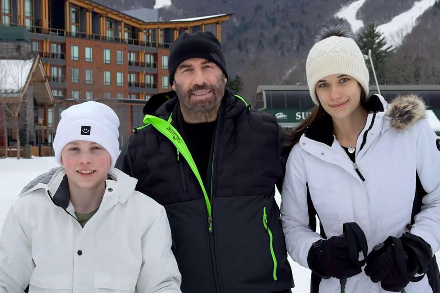 John Travolta poses with his kids in an Instagram photo