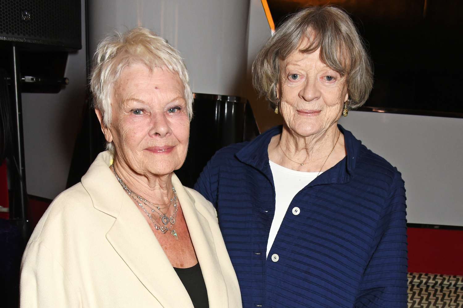 Dame Judi Dench (L) and Dame Maggie Smith attend the Acting For Others Presidential Awards at The Crazy Coqs on May 12, 2017 in London, England.