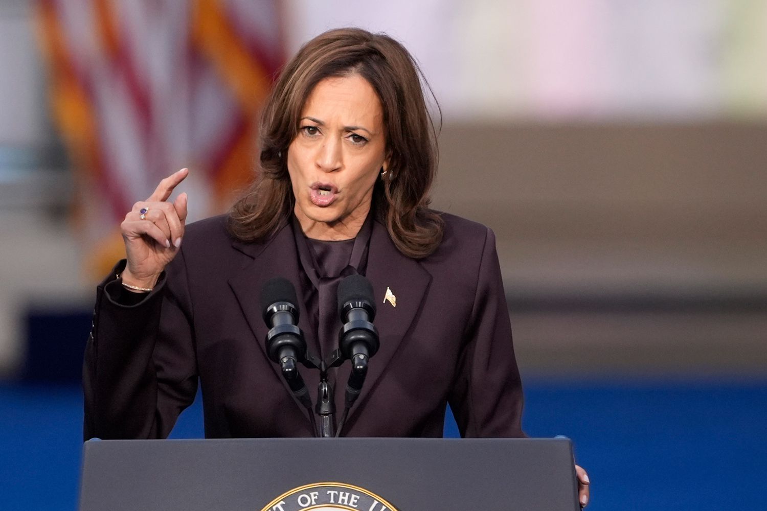 Vice President Kamala Harris delivers a concession speech for the 2024 presidential election on the campus of Howard University in Washington, Wednesday, Nov. 6, 2024.