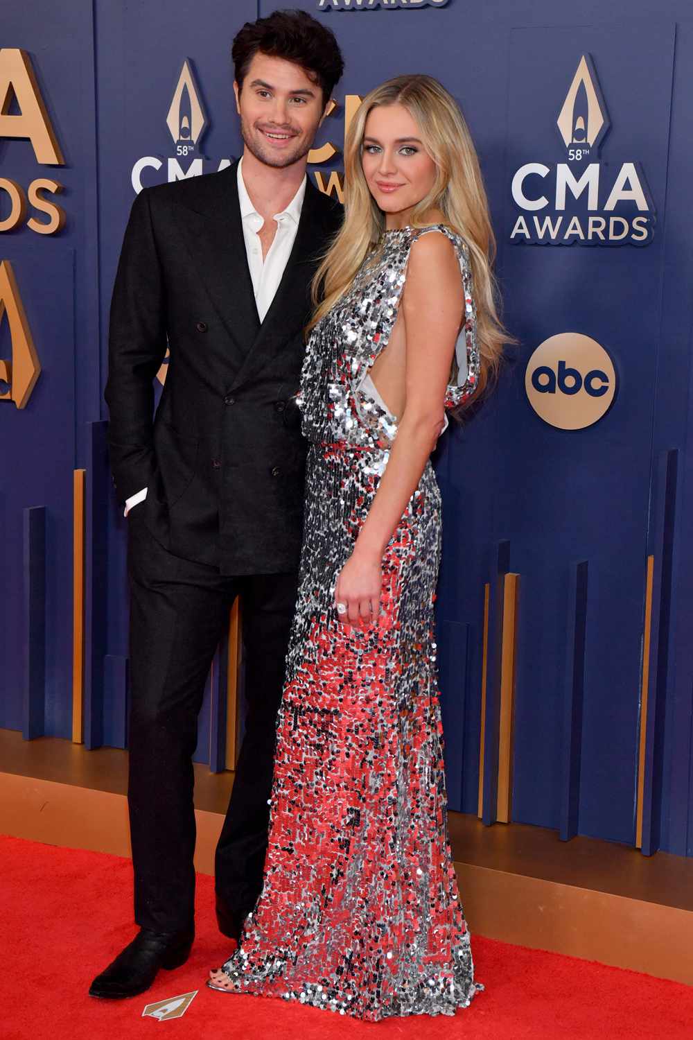 Chase Stokes and Kelsea Ballerini attend The 58th Annual CMA Awards at Music City Center on November 20, 2024 in Nashville, Tennessee