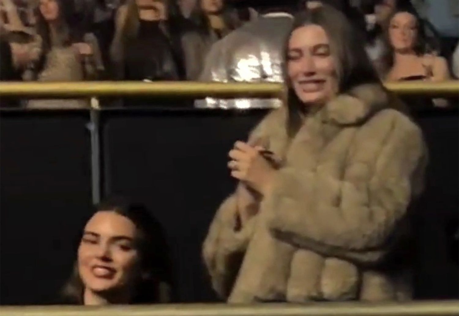 Hailey Bieber has a mom's night off to watch Sabrina Carpenter concert in Los Angeles with Kendall Jenner in their VIP box