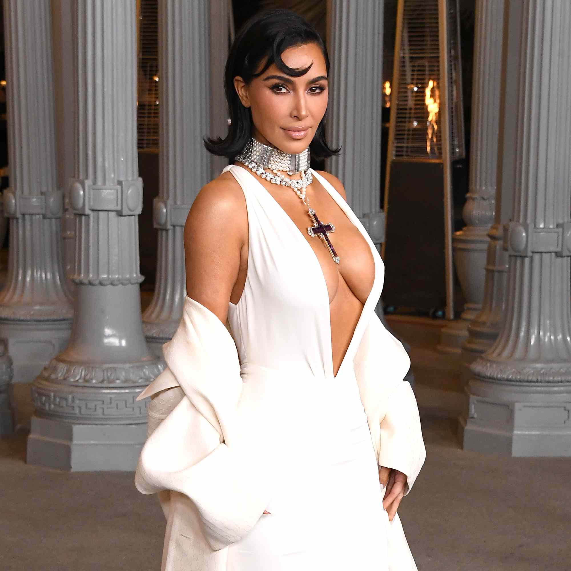 Kim Kardashian arrives at the 2024 LACMA Art+Film Gala at Los Angeles County Museum of Art on November 02, 2024 in Los Angeles, California. 