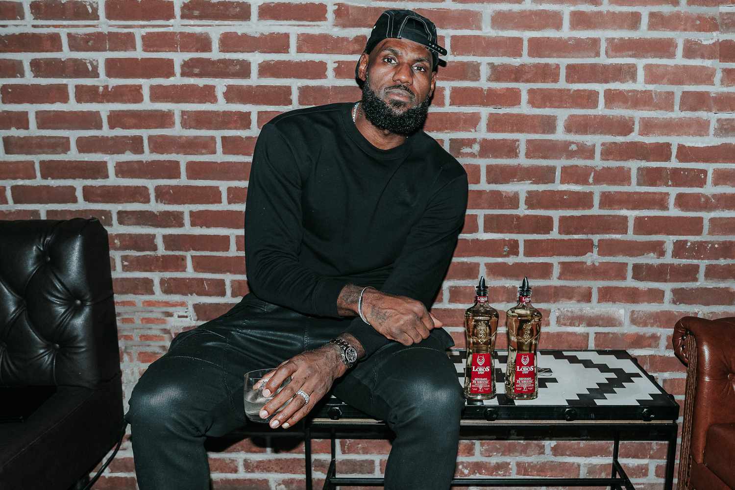 LeBron James sips on Lobos 1707 Tequila at Lakers After Party on November 1, 2024 in Toronto, Canada