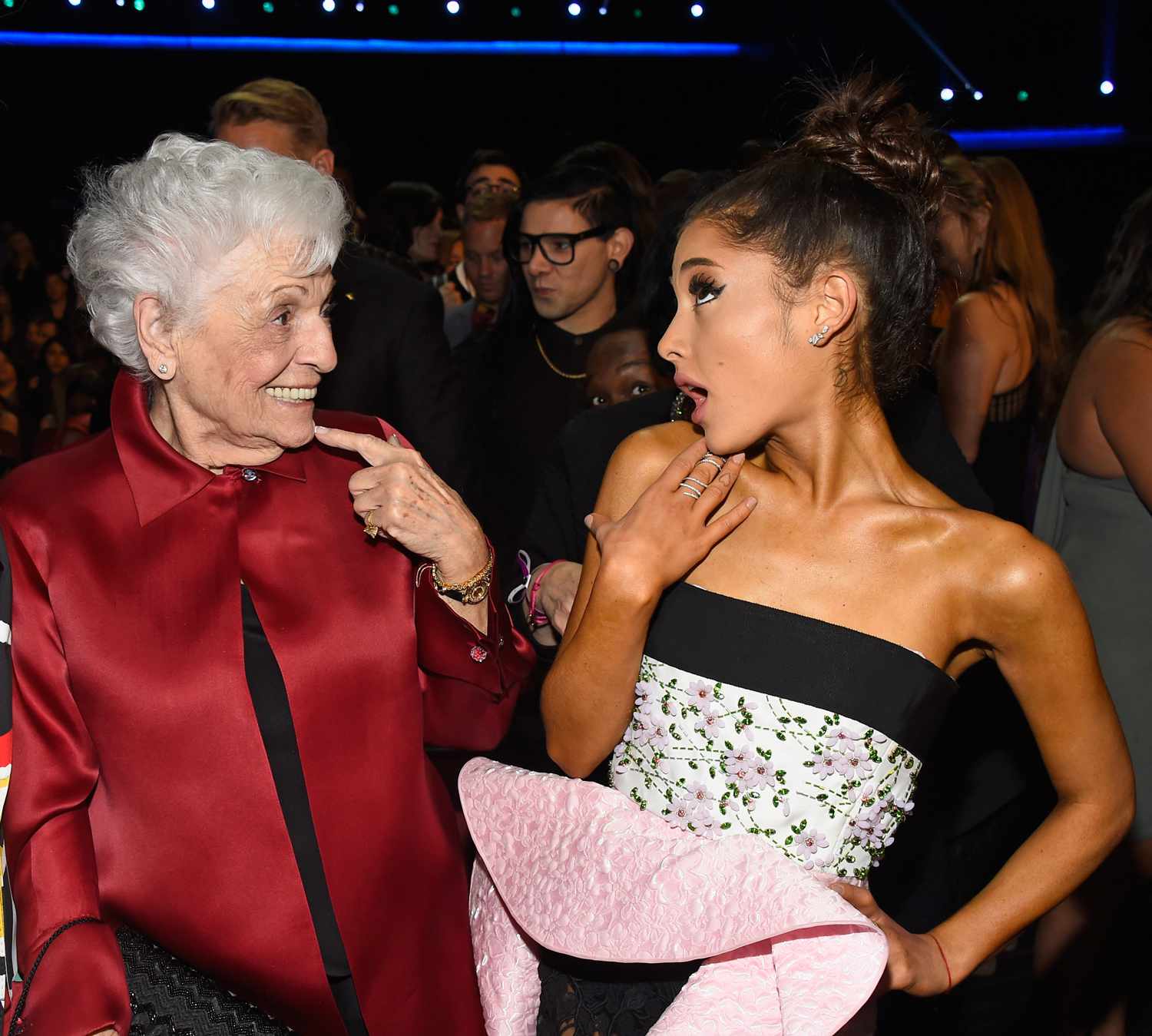  TV personality Frankie J. Grande, Marjorie 'Nonna' Grande, and recording artist Ariana Grande attend the 2015 American Music Awards at Microsoft Theater on November 22, 2015 in Los Angeles, California. 