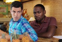 Zooey Deschanel, Max Greenfield and Lamorne Morris in the