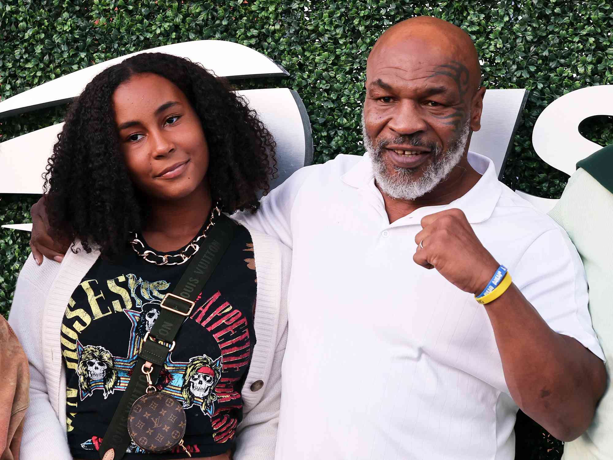 Mike Tyson and his daughter Milan Tyson attend Serena Williams last match on Arthur Ashe stadium during Day 5 of the US Open 2022, 4th Grand Slam of the season, at the USTA Billie Jean King National Tennis Center on September 2, 2022 in Queens, New York City