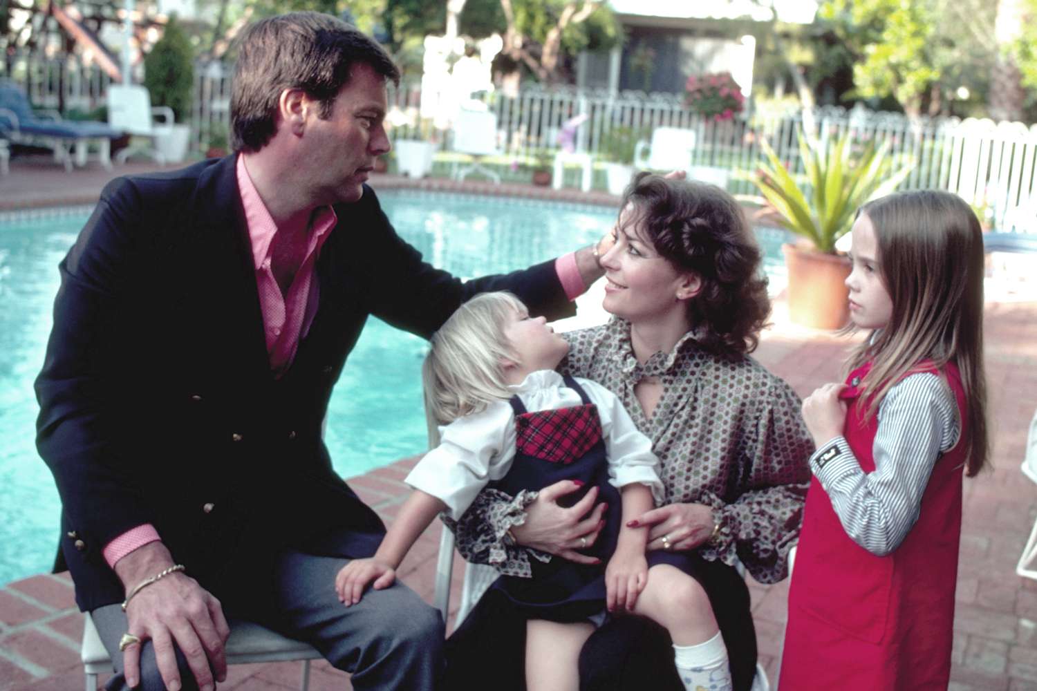 Robert Wagner and Natalie Wood with their daughters Natasha Gregson Wagner and Courtney Wagner at their Beverly Hills, California, home.