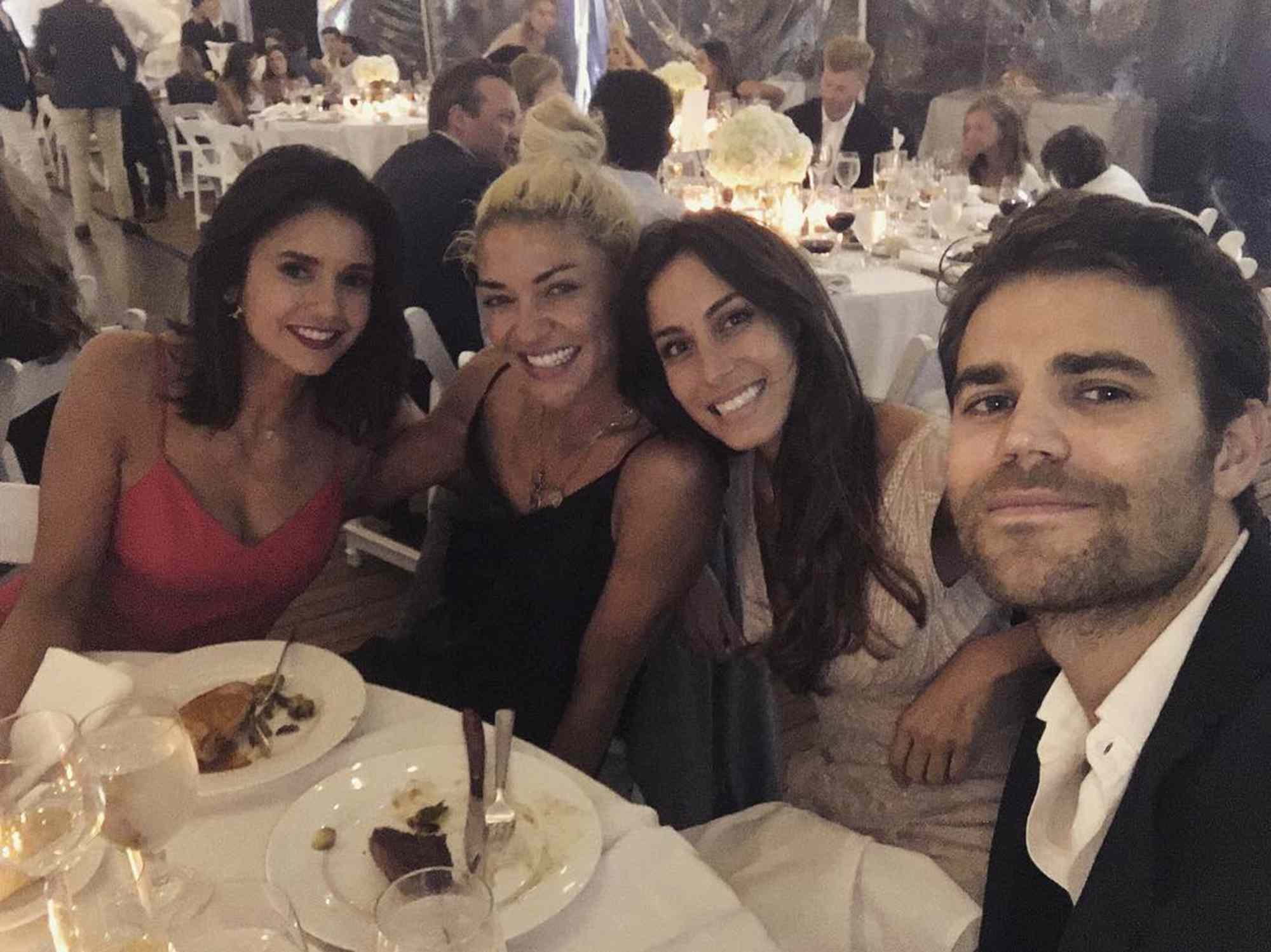 Paul Wesley, Ines De Ramon, Nina Dobrev at a Wedding