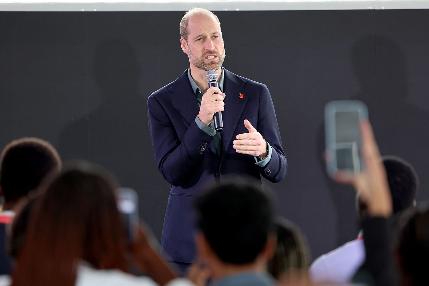 Prince William, Prince of Wales speaks on stage during his visit to the Earthshot Prize Climate Leaders Youth Programme on November 04, 2024 in Cape Town, South Africa