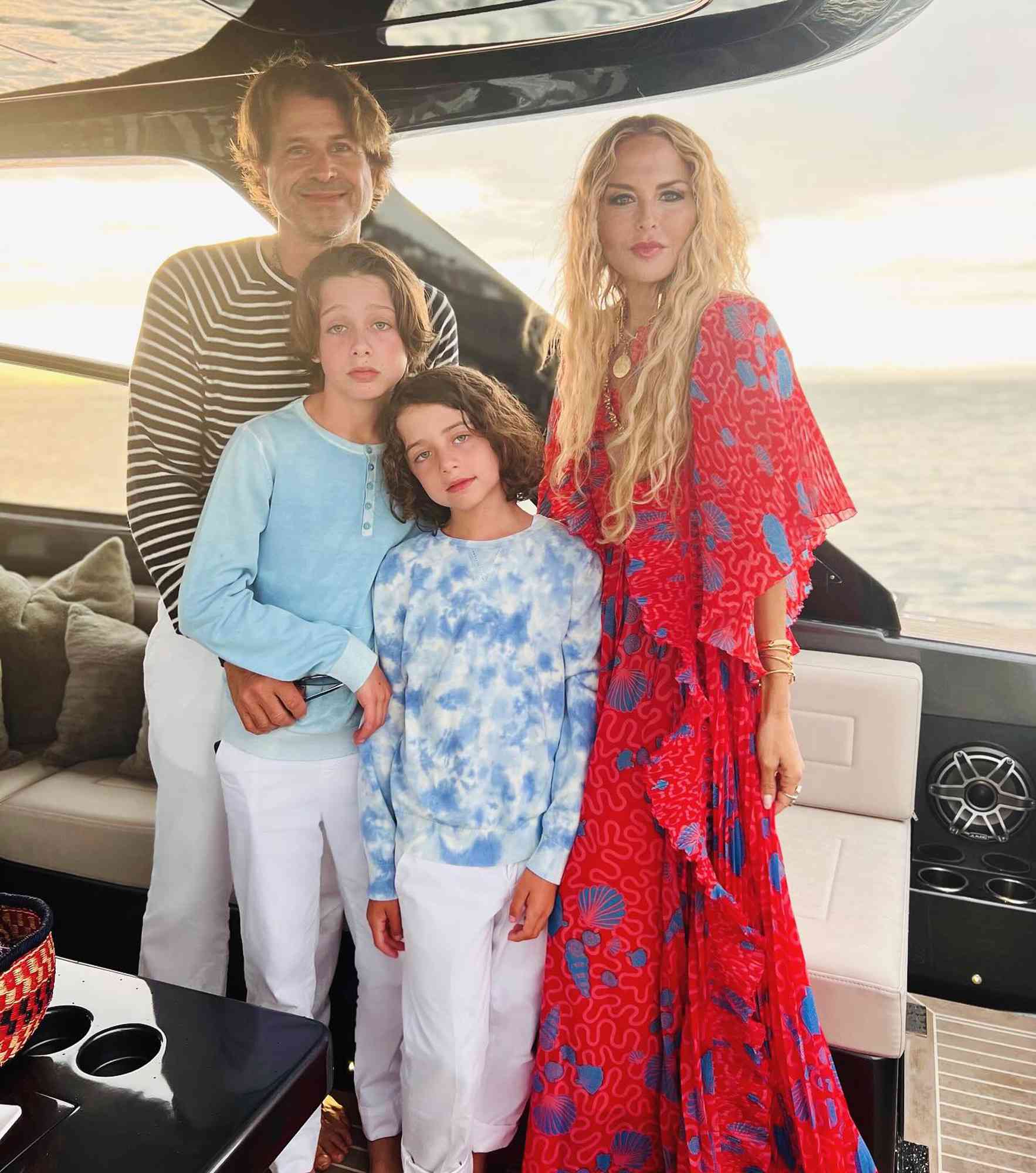 Rachel Zoe, Rodger Berman, and their kids Skyler and Kaius.