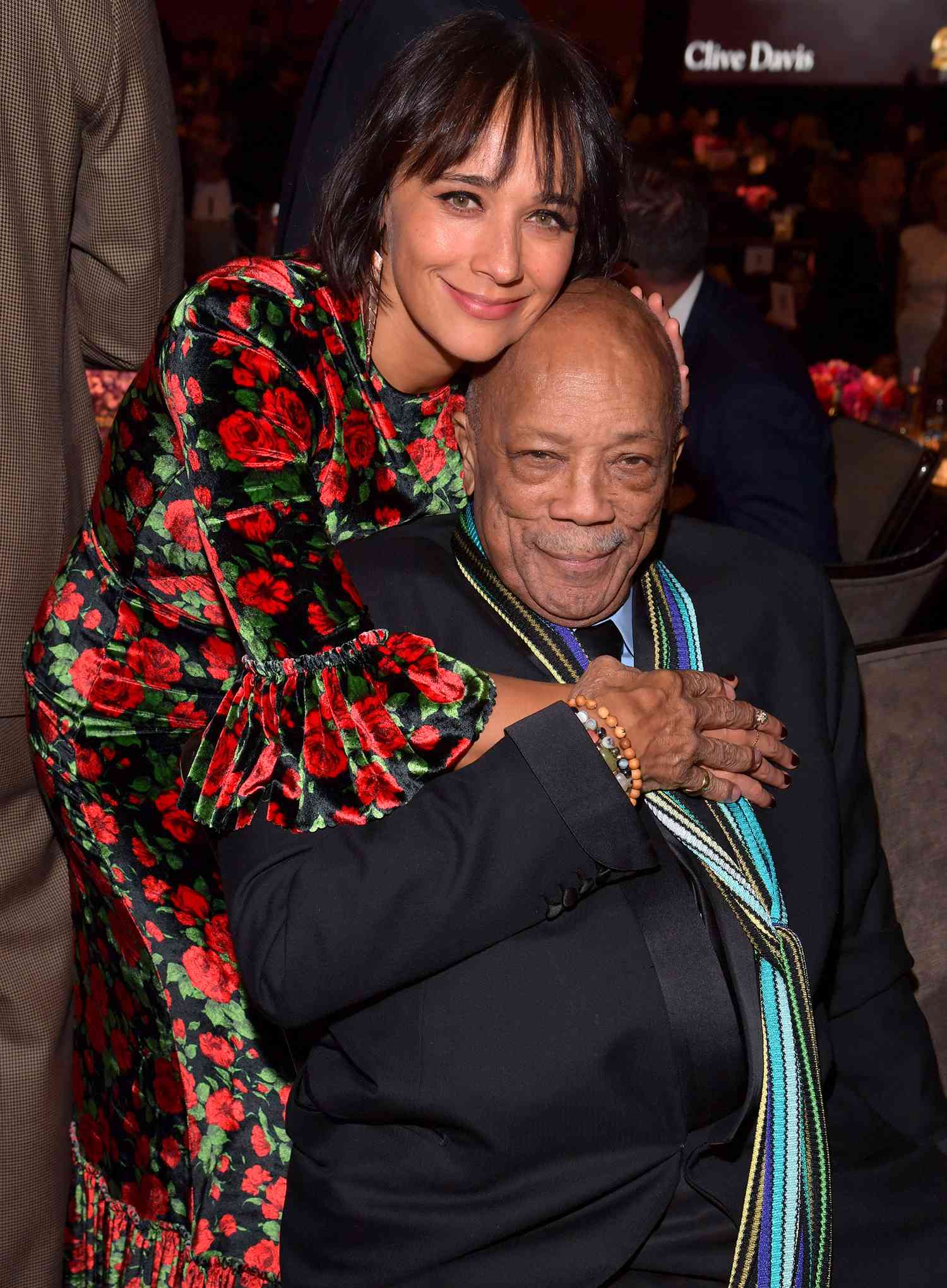 Rashida Jones and Quincy Jones attend the Pre-GRAMMY Gala and GRAMMY Salute to Industry Icons Honoring Sean "Diddy" Combs