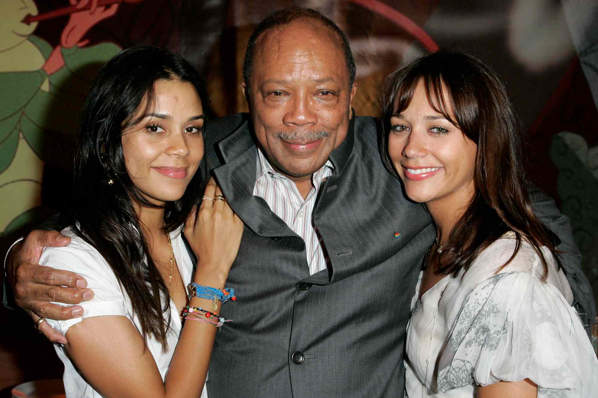 Kidada Jones, Quincy Jones and Rashida Jones during Disney's Alice in Wonderland Mad Tea Party in Los Angeles, California. 