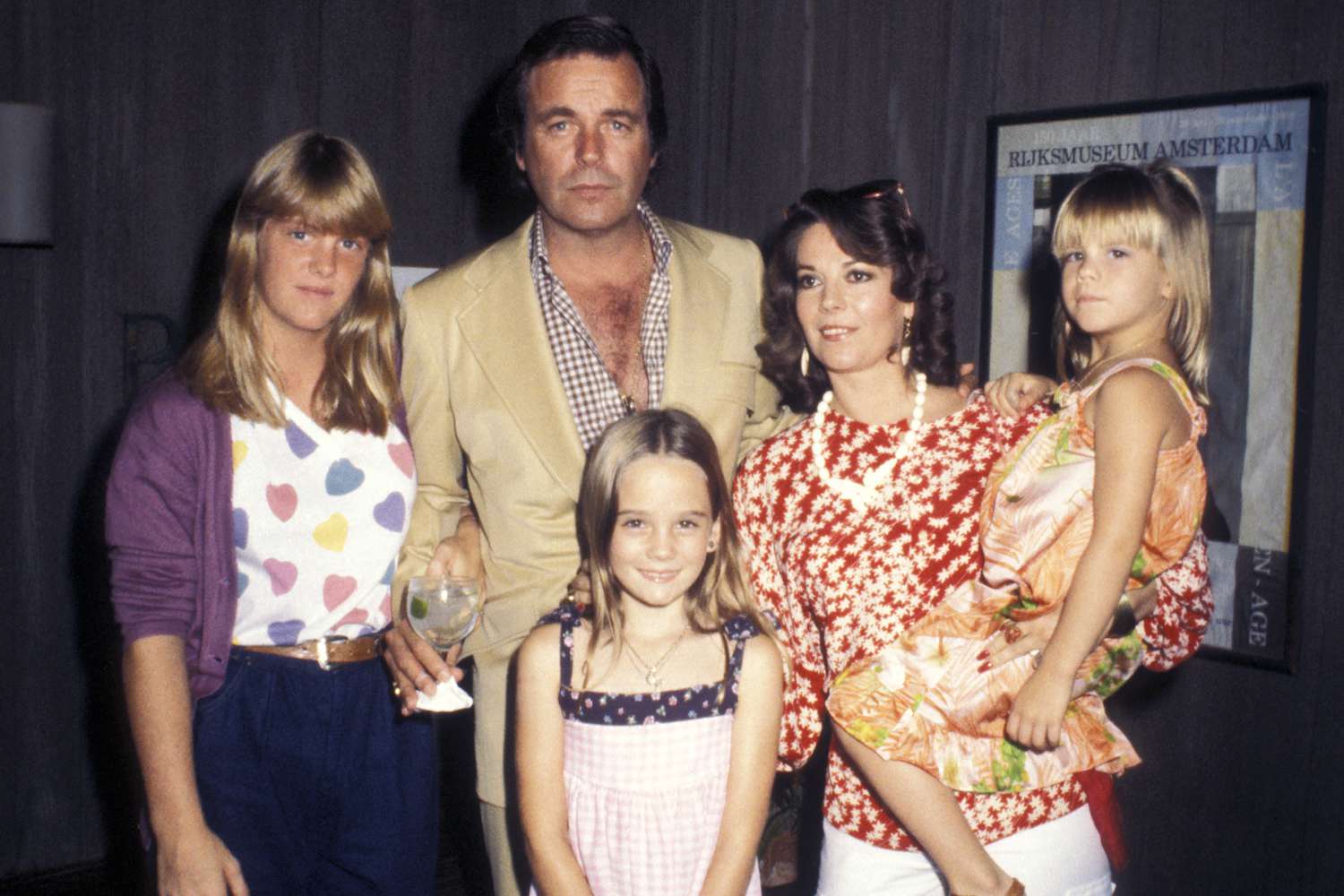 Robert Wagner and wife Natalie Wood with their daughters Katie Wagner, Natasha Gregson Wagner, and Courtney Wagner.