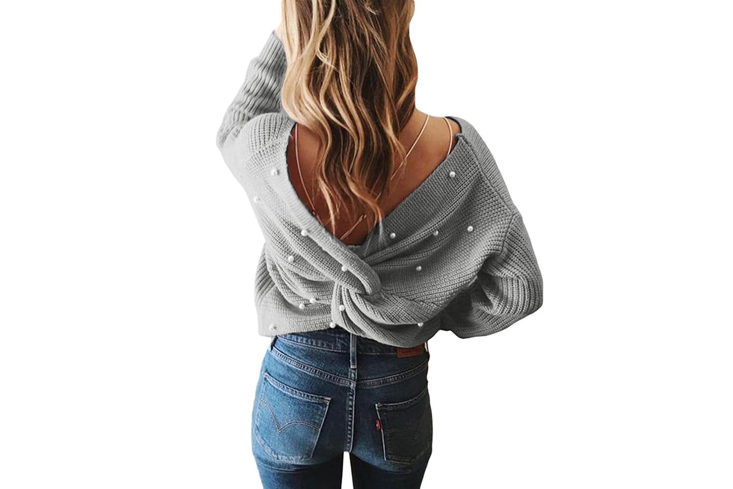 casual v knit sweater