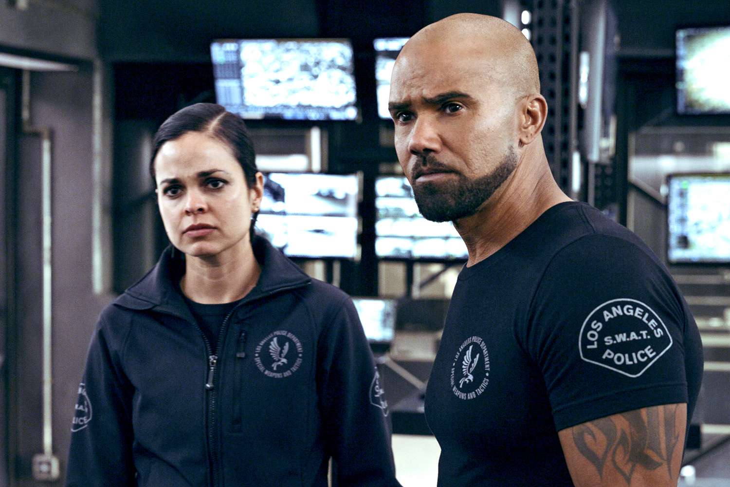 (L-R): Lina Esco as Christina Chris Alonso and Shemar Moore as Daniel Hondo Harrelson Incoming When a plane carrying Street and the dangerous prisoner hes transporting is hijacked, the SWAT team races to save the innocent passengers onboard and one of their own. Also, Hondo take a big step in his relationship with Nichelle, on the CBS Original series S.W.A.T., Sunday, May 1