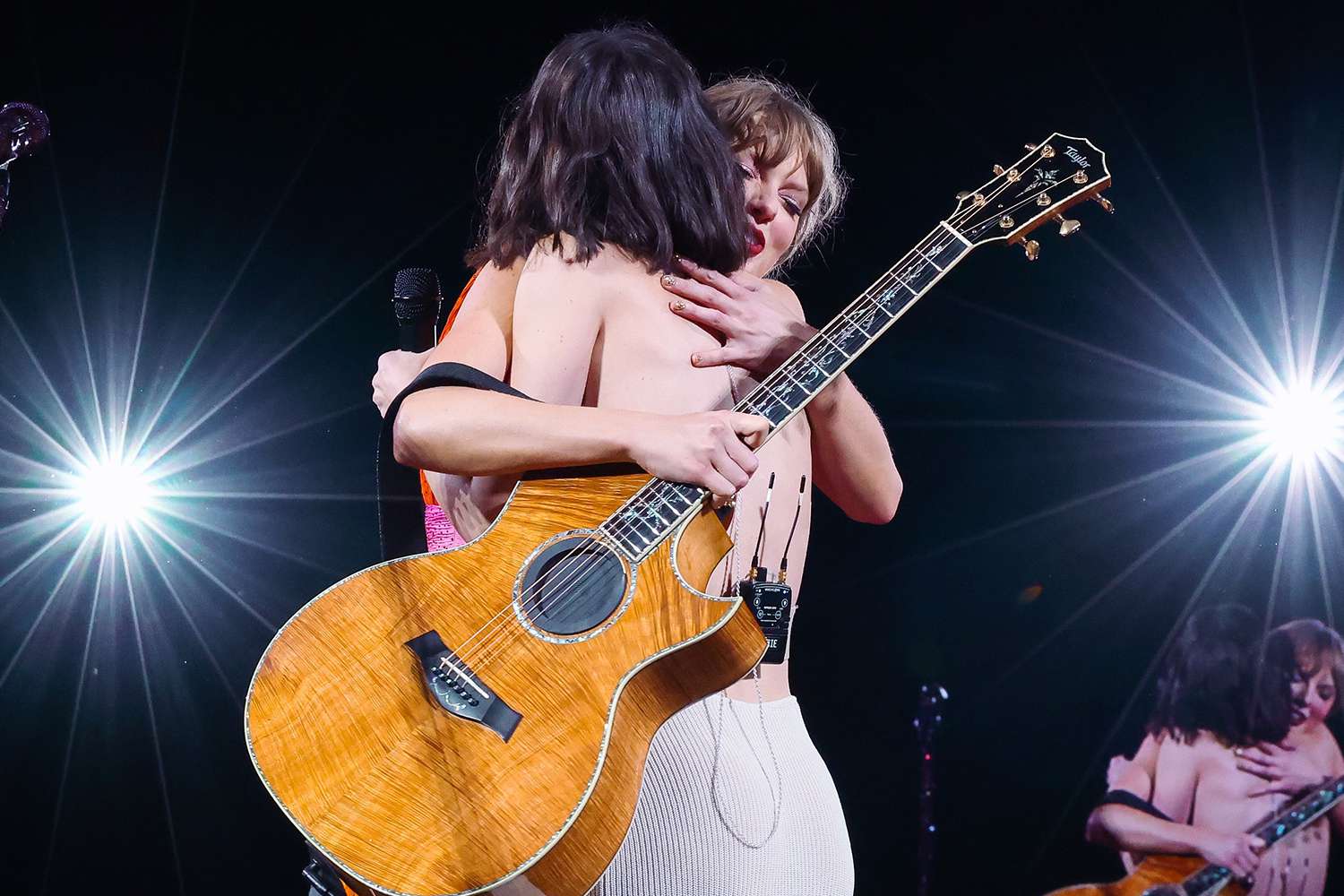 Taylor Swift and Gracie Abrams perform "Us" on stage during night three of The Eras tour on November 16, 2024 in Toronto, Canada.