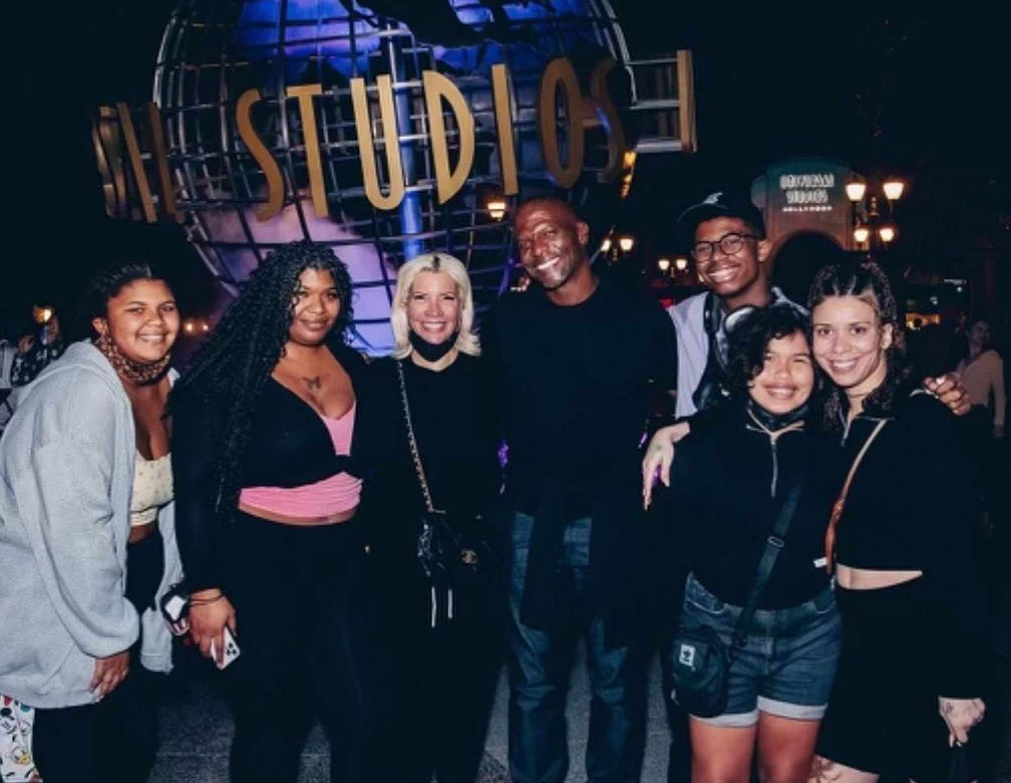 Terry Crews with family at Universal Studios