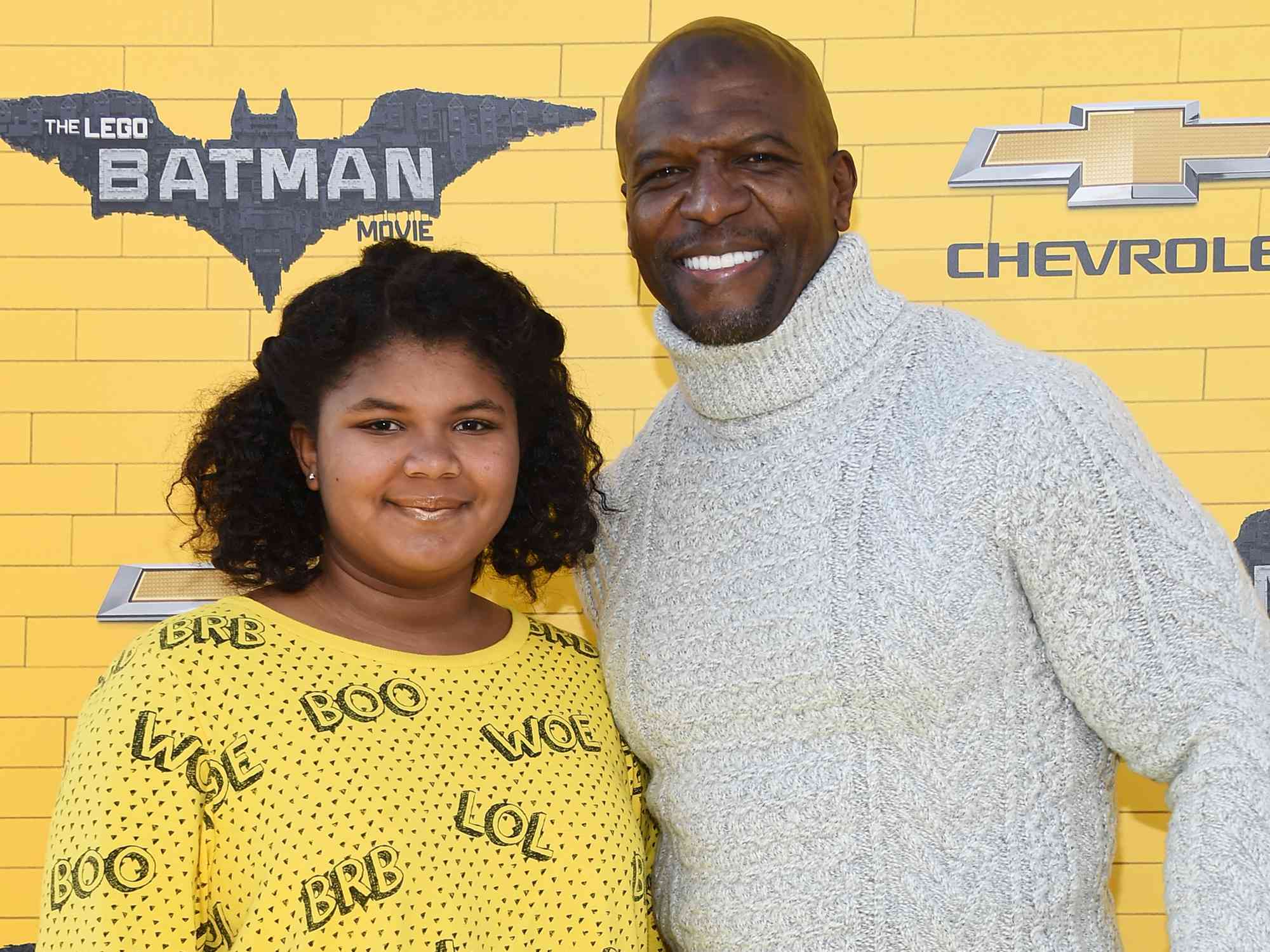 Terry Crews and his daughter Wynfrey Crews arrive at the premiere of Warner Bros. Pictures' "The LEGO Batman Movie"