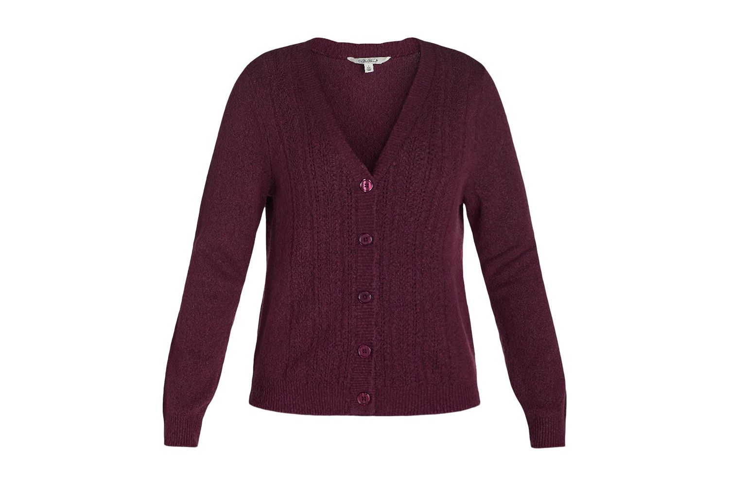 The Pioneer Woman V-Neck Pointelle Cardigan Sweater, Lightweight, Women’s