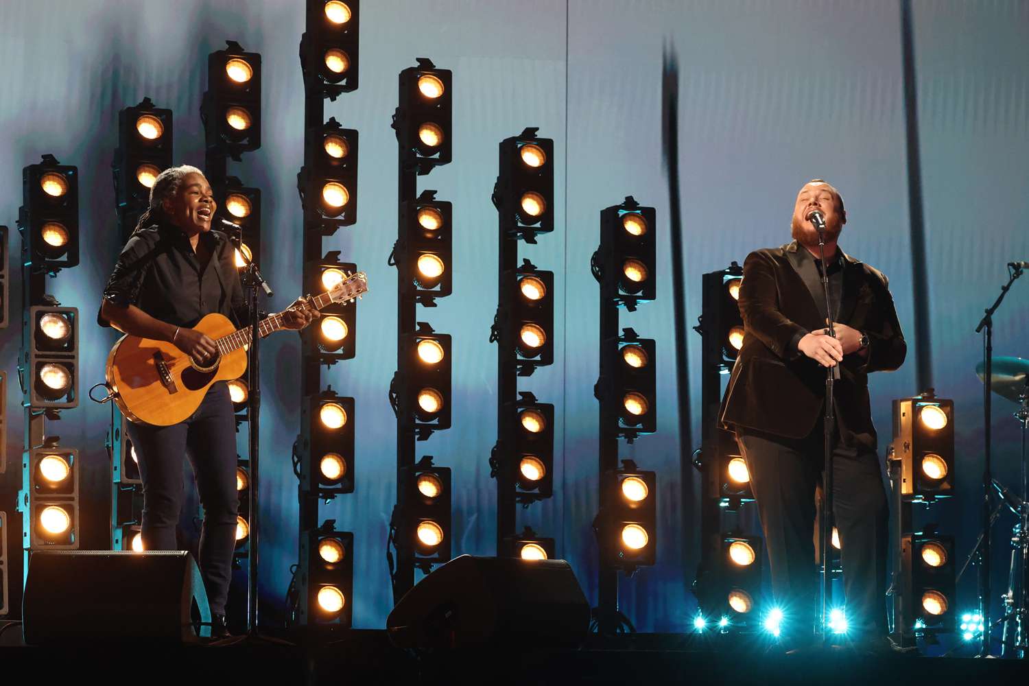 Tracy Chapman and Luke Combs perform onstage during the 66th GRAMMY Awards at Crypto.com Arena on February 04, 2024 in Los Angeles, California.