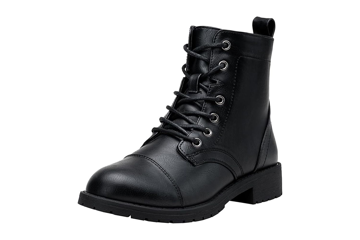 Vepose Women's Ankle Boots Low Heel, Lace up Fashion Combat Booties