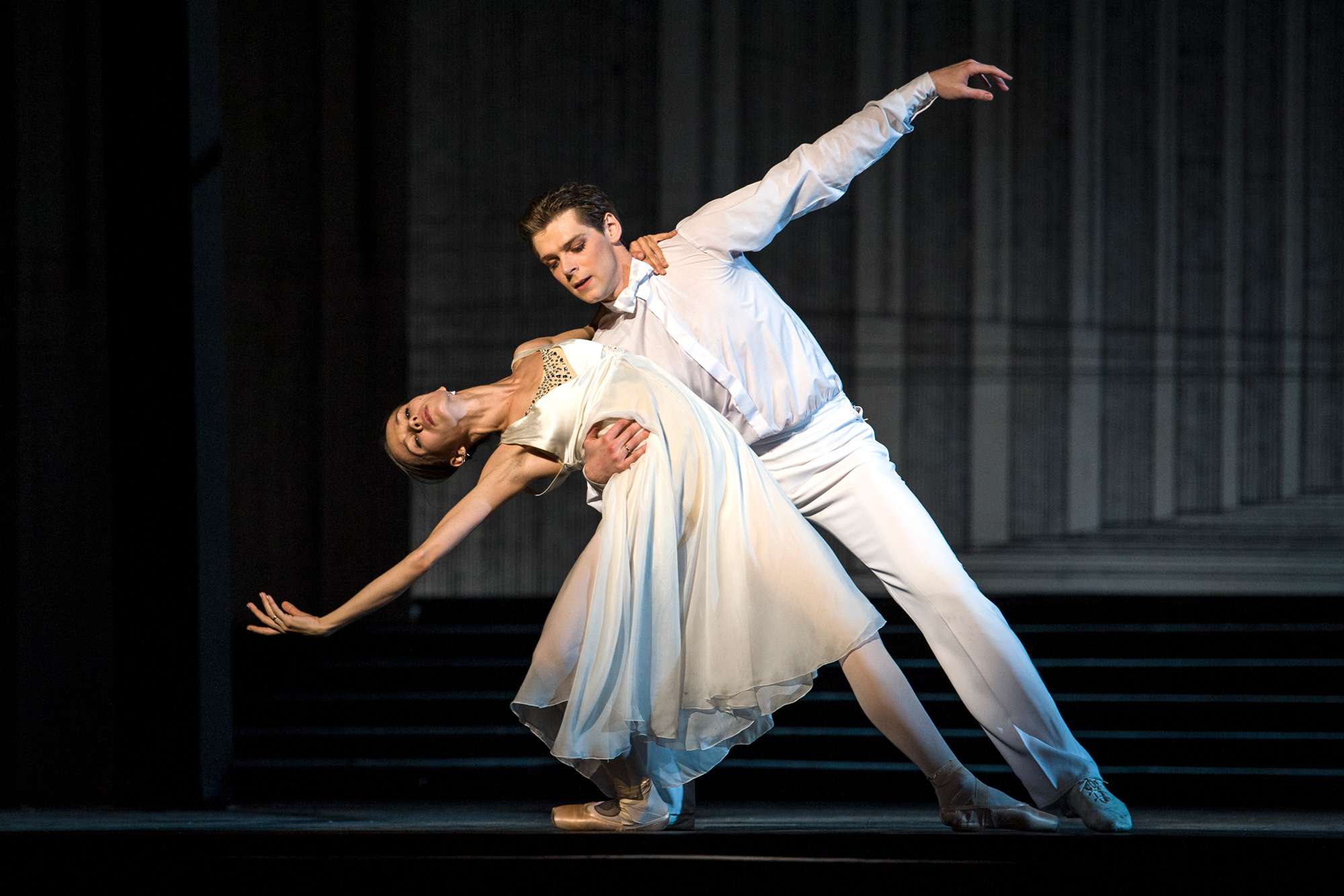 Cinderella, Maria Shirinkina, and The Prince, Vladimir Shklyarov, with the Mariinsky Ballet rehearse Act II of Cinderella in the Kennedy Center's Opera HouseTuesday October 16, 2012 in Washington, DC