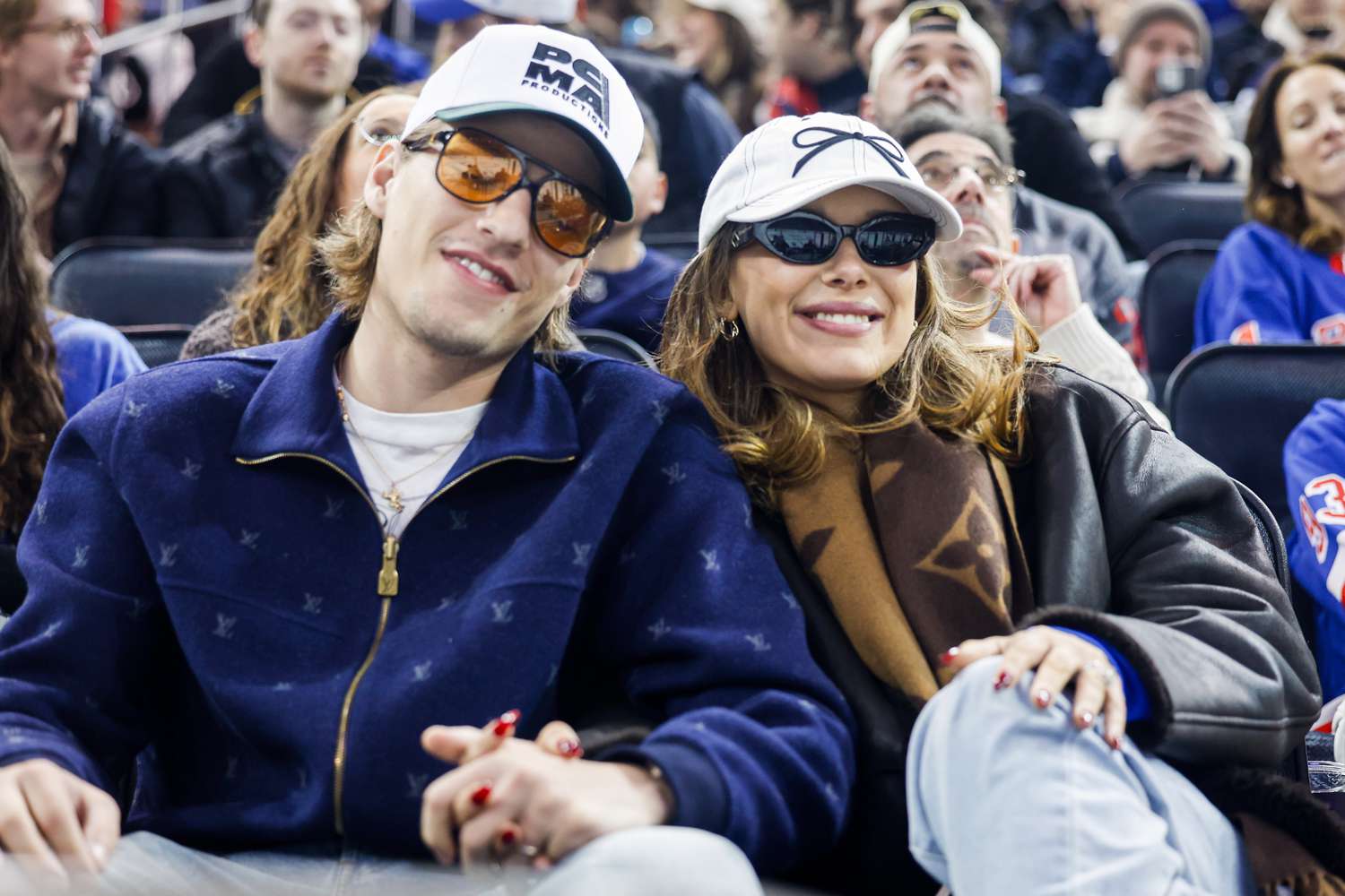 Millie Bobby Brown and Jake Bongiovi attending the New York Rangers game at Madison Square Garden over the weekend, 