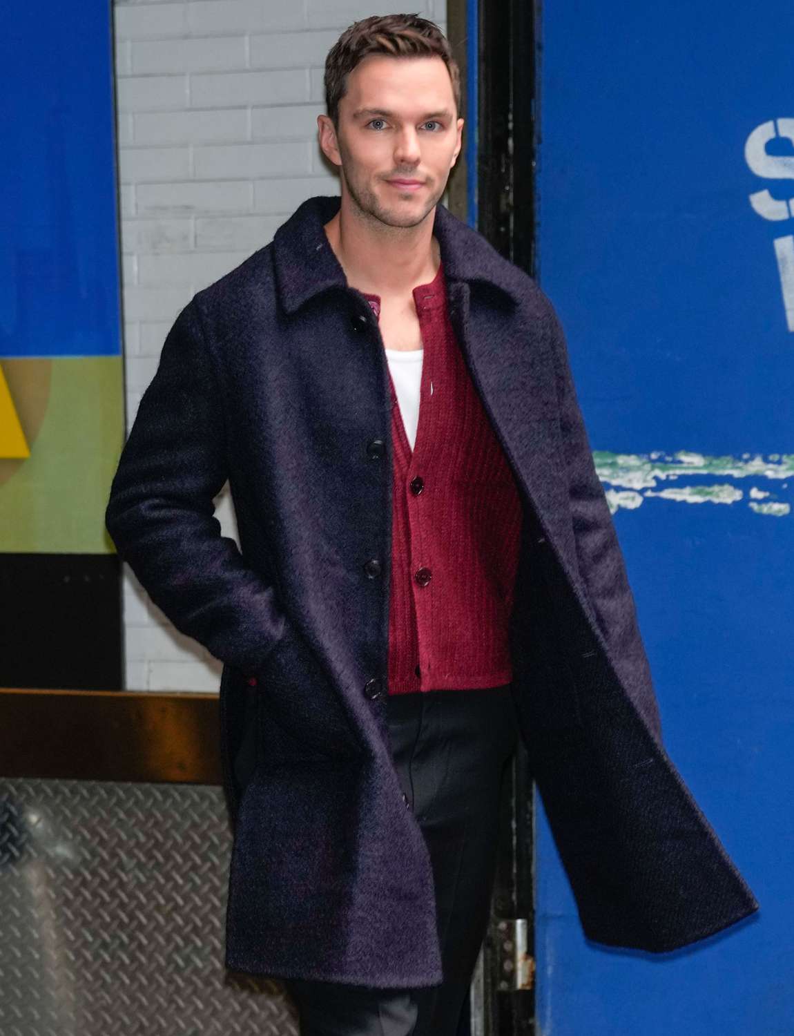 Nicholas Hoult is seen leaving the ABC Television Studios on December 17, 2024 in New York City