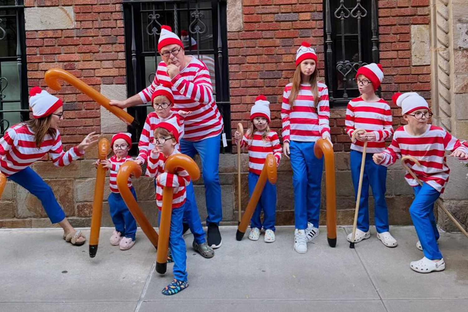 Hilaria Baldwin and Alec Baldwin family and children dressed up as Waldo.