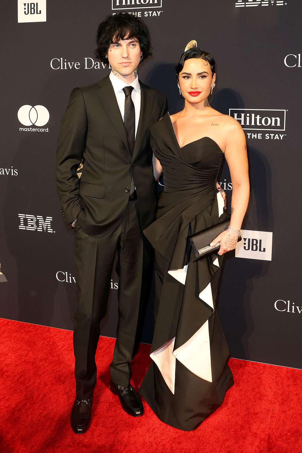 Jutes and Demi Lovato attend the Pre-GRAMMY Gala & GRAMMY Salute To Industry Icons Honoring Julie Greenwald & Craig Kallmanat at The Beverly Hilton on February 04, 2023 in Beverly Hills, California. 