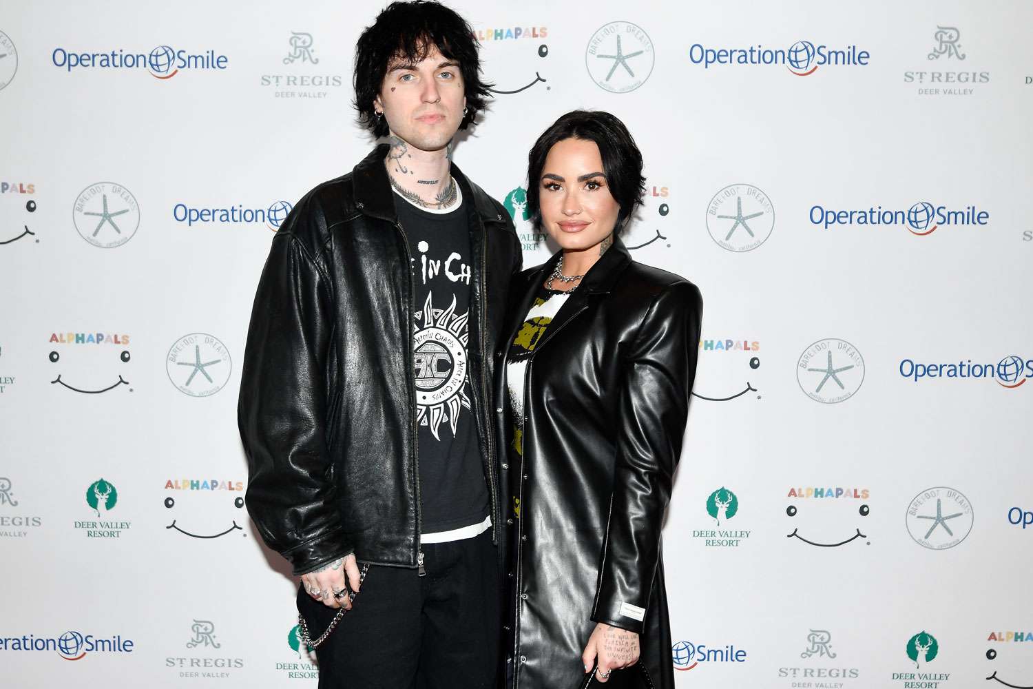 Demi Lovato and Jutes attend Operation Smile's 11th annual Celebrity Ski & Smile Challenge presented by Alphapals, Barefoot Dreams and the St. Regis Deer Valley on April 01, 2023 in Park City, Utah.