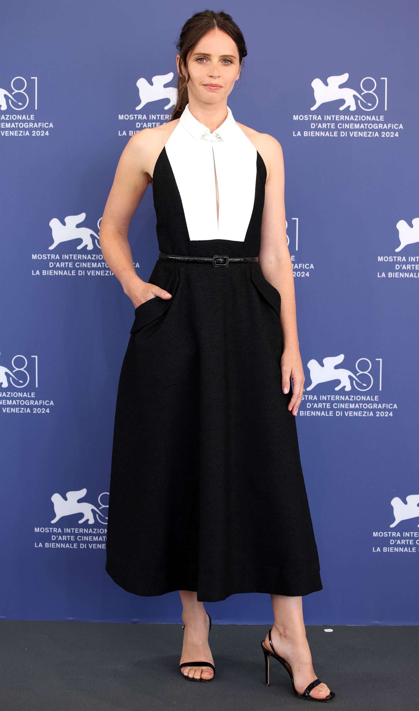 Felicity Jones attends the "The Brutalist" photocall during the 81st Venice International Film Festival at Palazzo del Casino on September 01, 2024