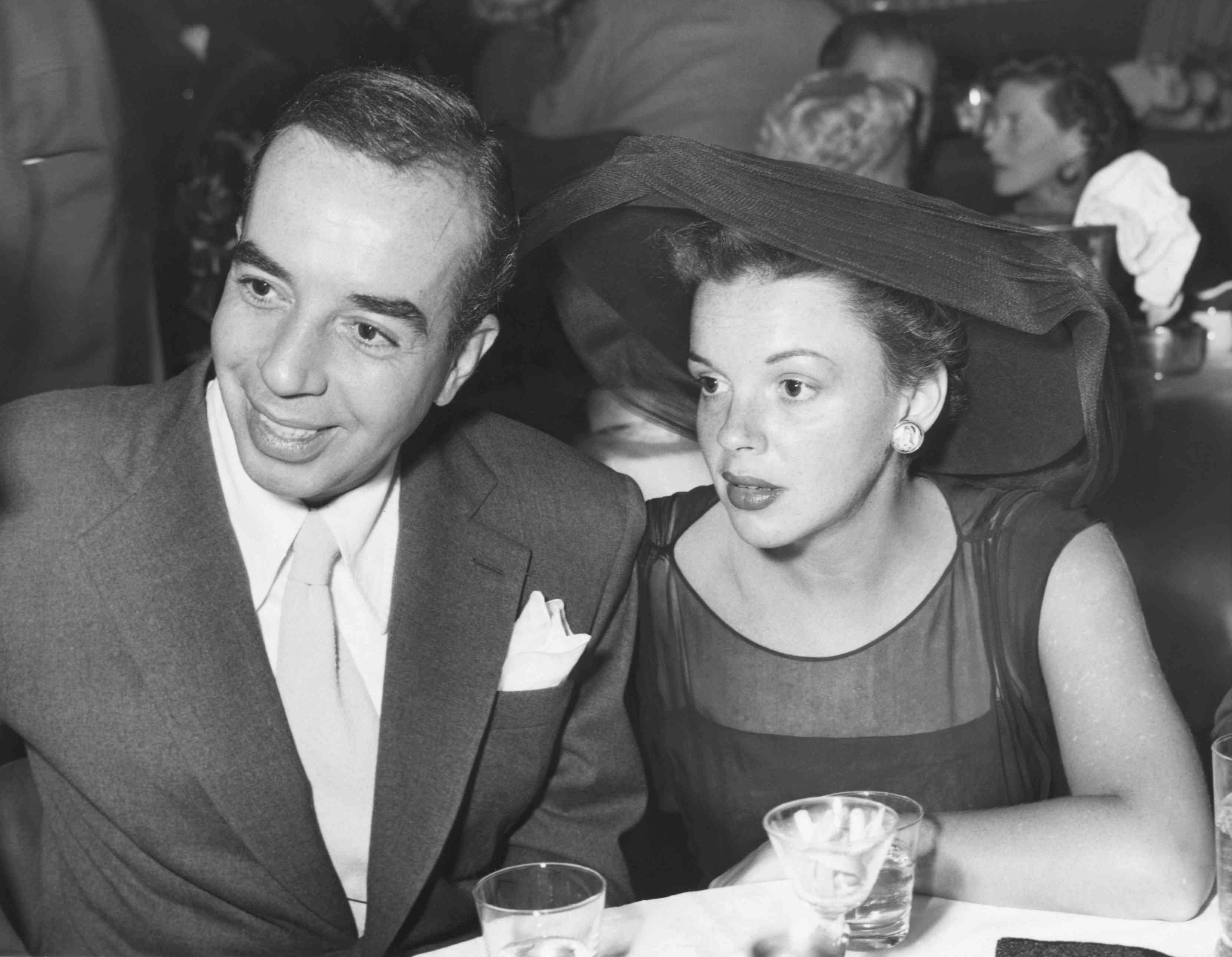 Judy Garland and her film director husband, Vincente Minnelli at Ciro's in Hollywood.